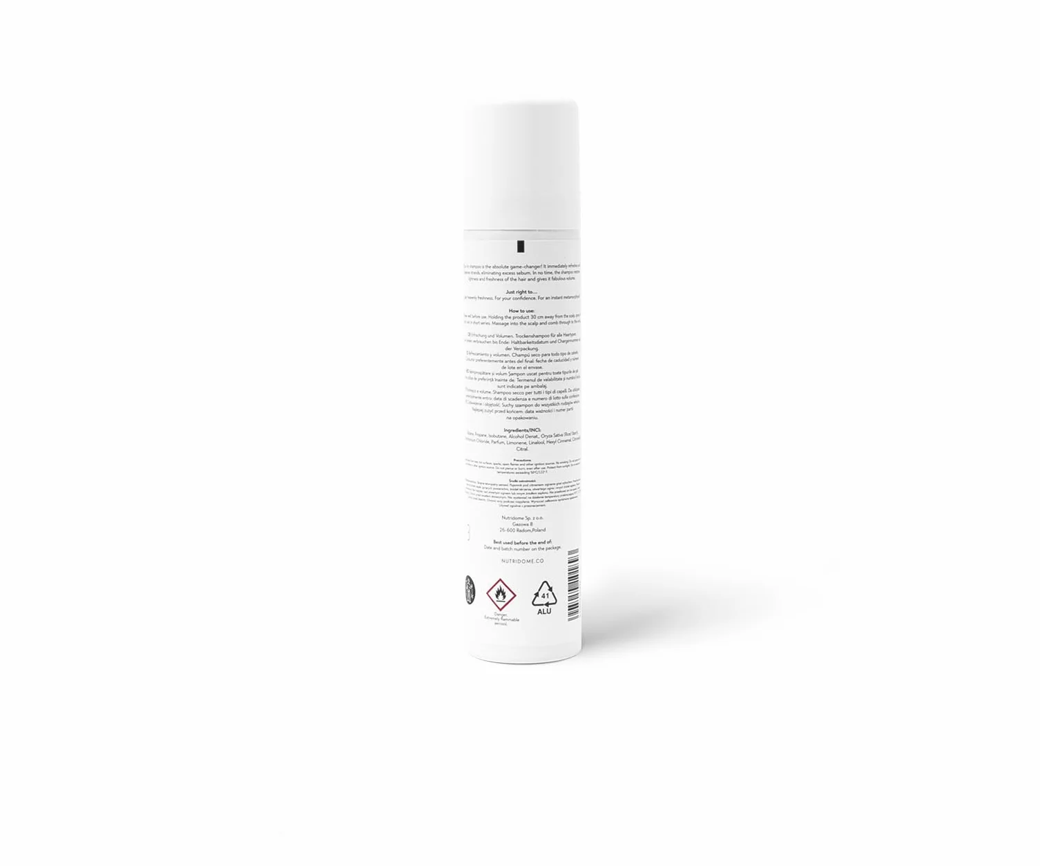 Suchy szampon do włosów Nutridome 75 ml na bazie skrobi ryżowej