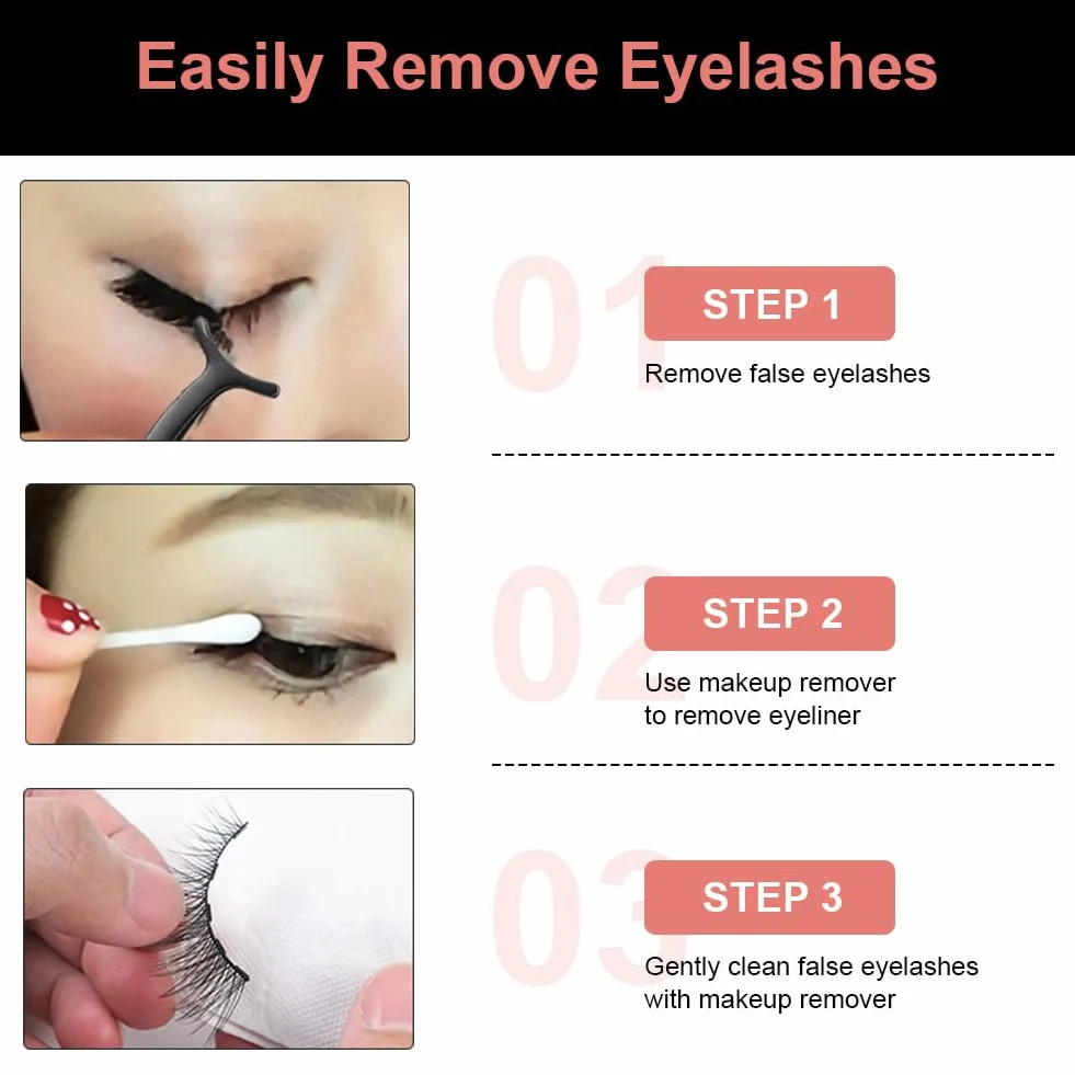 Magnetyczne sztuczne rzęsy, 12 par magnetycznych rzęs z 2 magnetycznymi eyelinerami, wielokrotnego użytku, zestaw sztucznych rzęs, naturalny i długotrwały efekt 3D