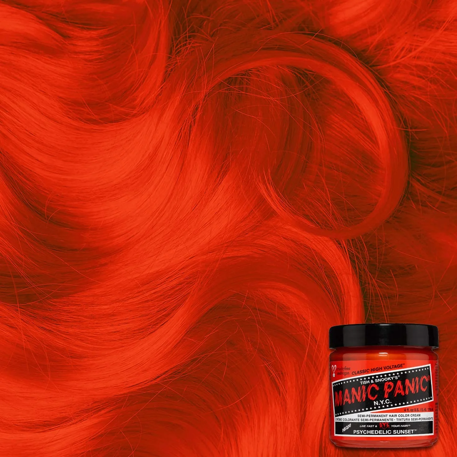 Manic Panic Classic Cream Hair Dye Psychedelic Sunset Orange Semi-Permanent