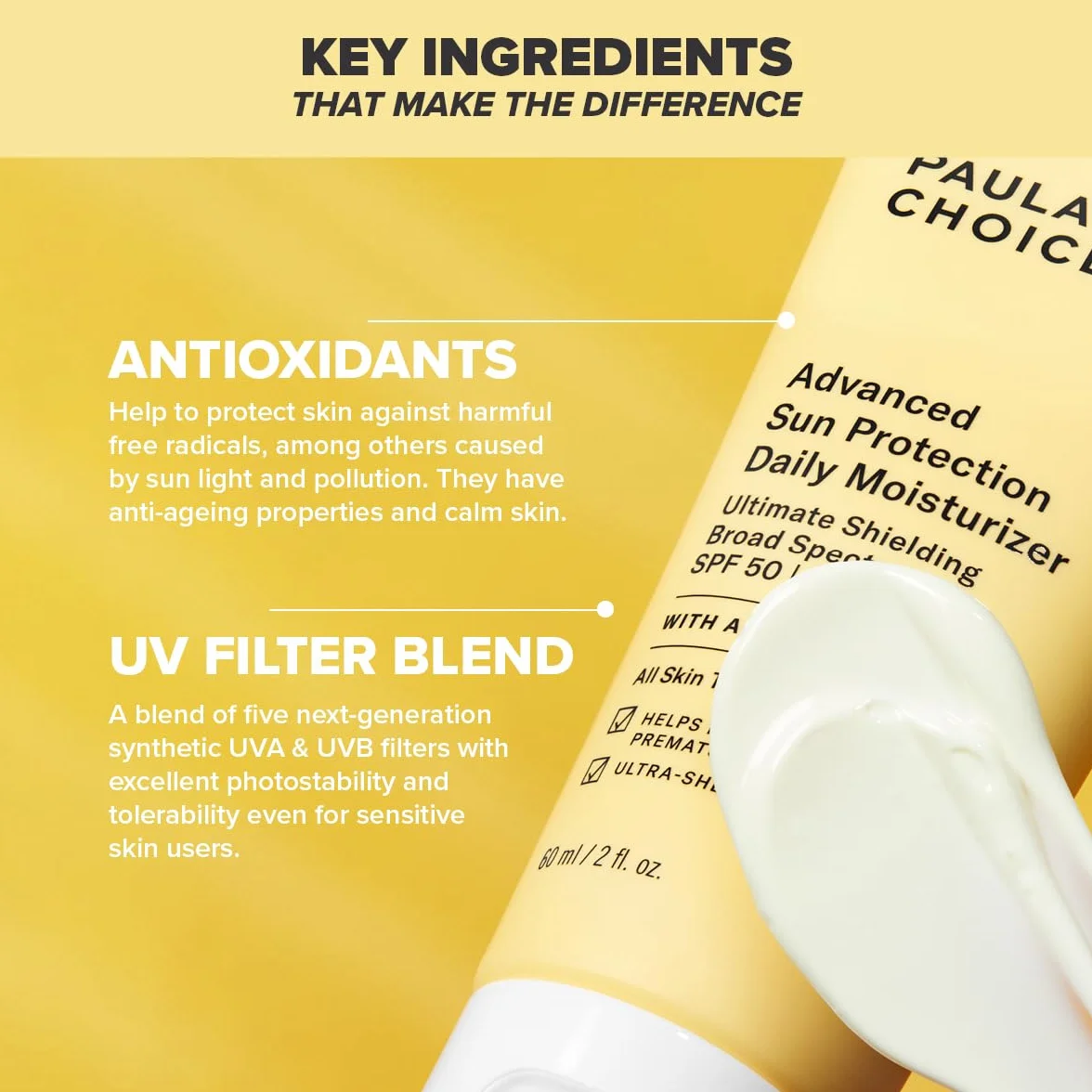Paula's Choice Advanced Sun Protection Daily Moisturiser SPF 50 PA++++ Krem Nawilżający z Ochroną Przeciwsłoneczną 60 ml