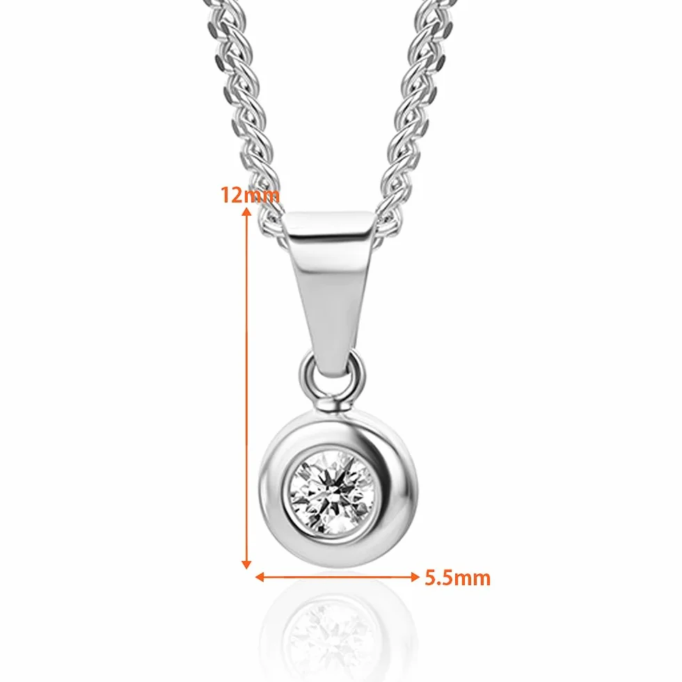 OROVI Łańcuszek złoty, 14 k (585) żółte złoto/białe złoto, 0,10 ct / 0,50 ct diament naszyjnik damski, złoty łańcuszek z wisiorkiem w kształcie diamentu, łańcuszek pancerka 45 cm, biżuteria damska