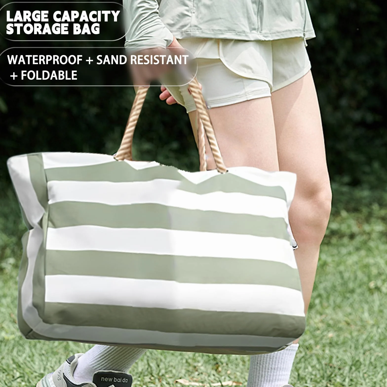 ACTOYS Damska torba plażowa, składana rodzinna torba plażowa, męska i damska torba plażowa XXL bardzo duża rodzina na plażę, basen, fitness 51 x 16 x 36 cm