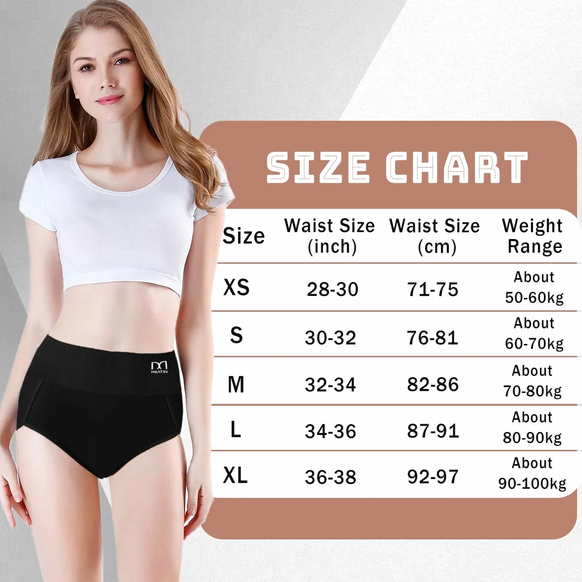 Bawełniane majtki damskie, wysoka talia, bielizna modelująca brzuch, figi modelujące figurę