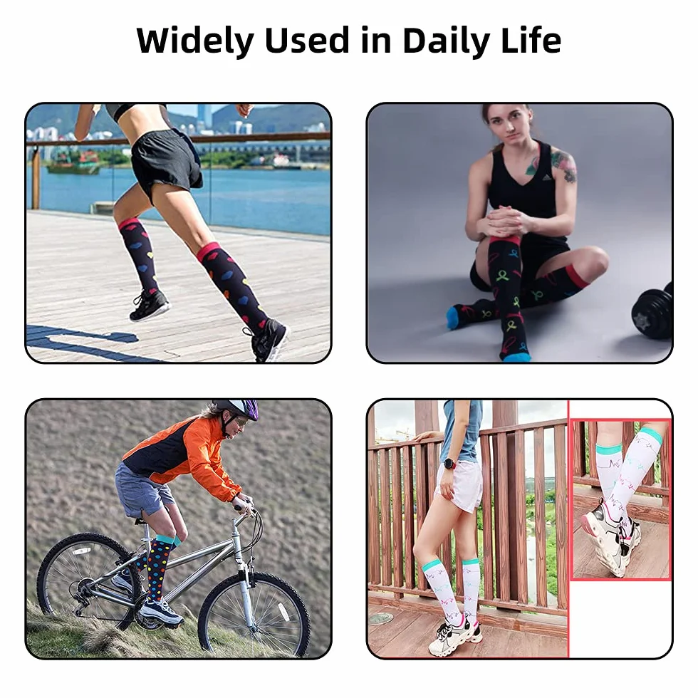 Skarpety kompresyjne dla mężczyzn i kobiet, 15-20 mmHg, medyczne skarpety kompresyjne, do uprawiania sportu, żylaków, biegania, jazdy na rowerze, wędrówek, samolotu, podróży, pielęgnacji