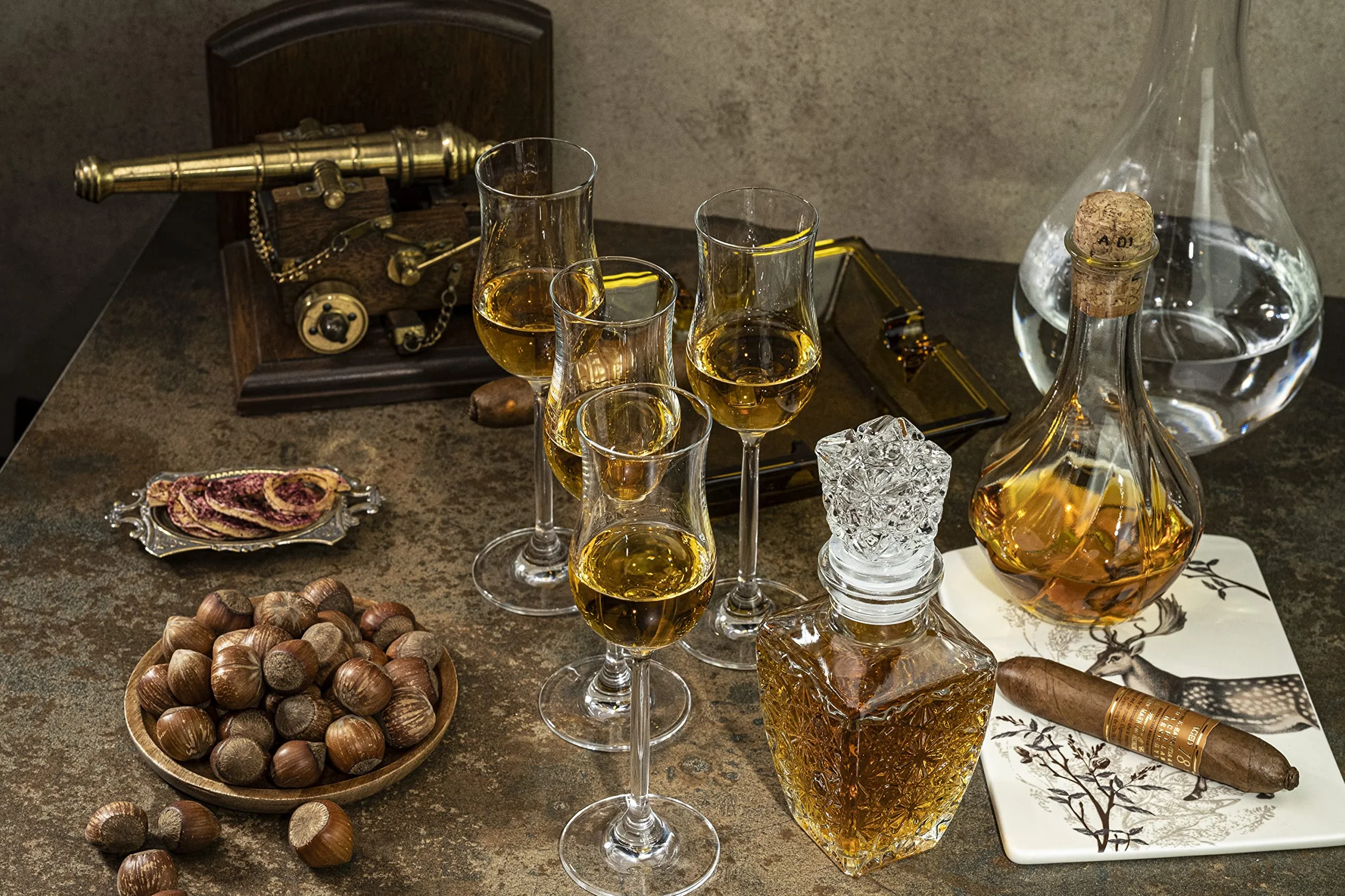 GLASSIQUE CADEAU Kieliszki do węchowiny koniakowej, tequili i spirytusa, zestaw 4 sztuk, 120 ml, do degustacji tulipanów Copitas do popijania armagnacu, Madery, po kolacji | węszczyki do alkoholu