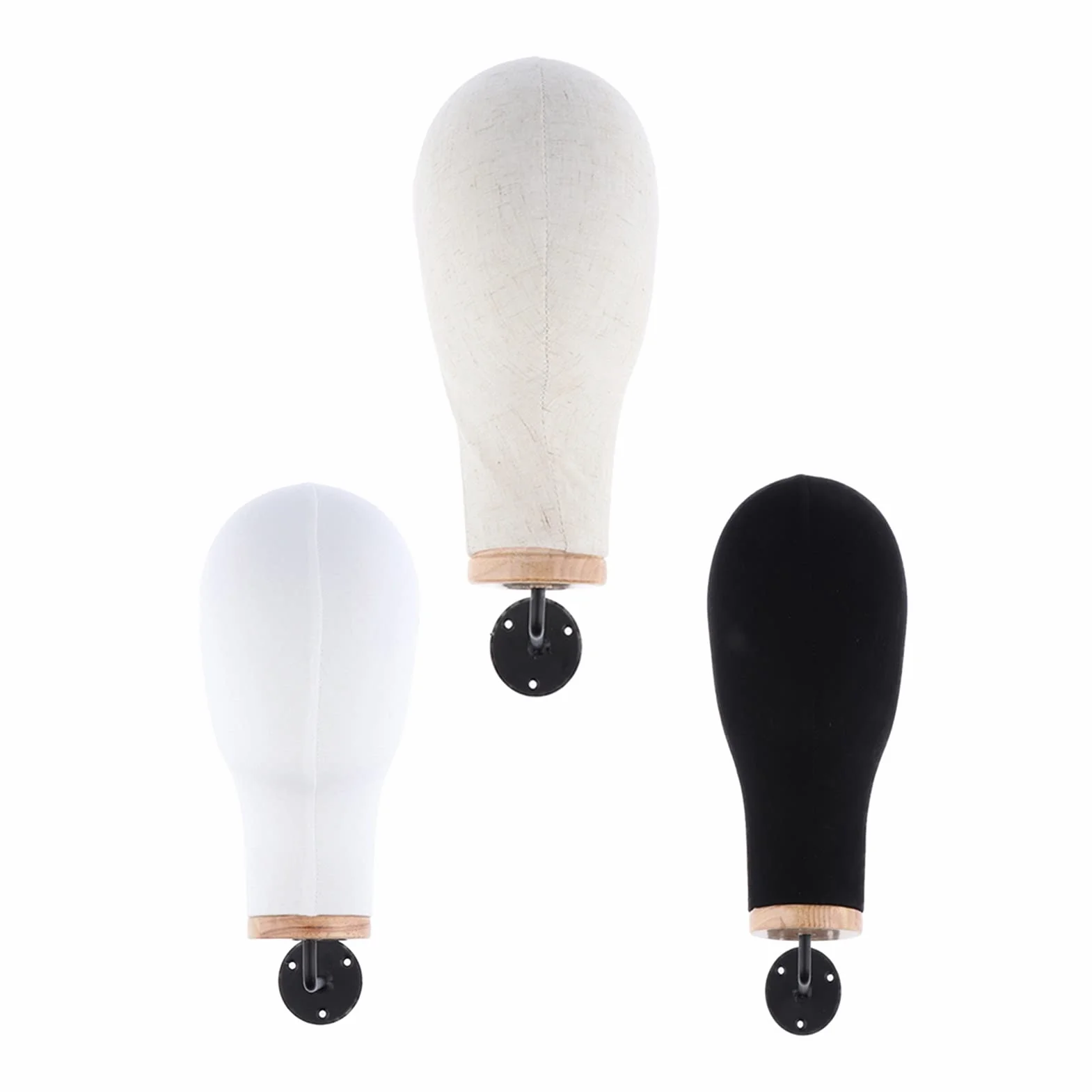Głowa peruki Mannequin Head Wig Hat Wyświetlacz Model Manikin Do Wall Beige 21 cali Peruka Czapki Display Stand Zdaczej (Color : Blanc)