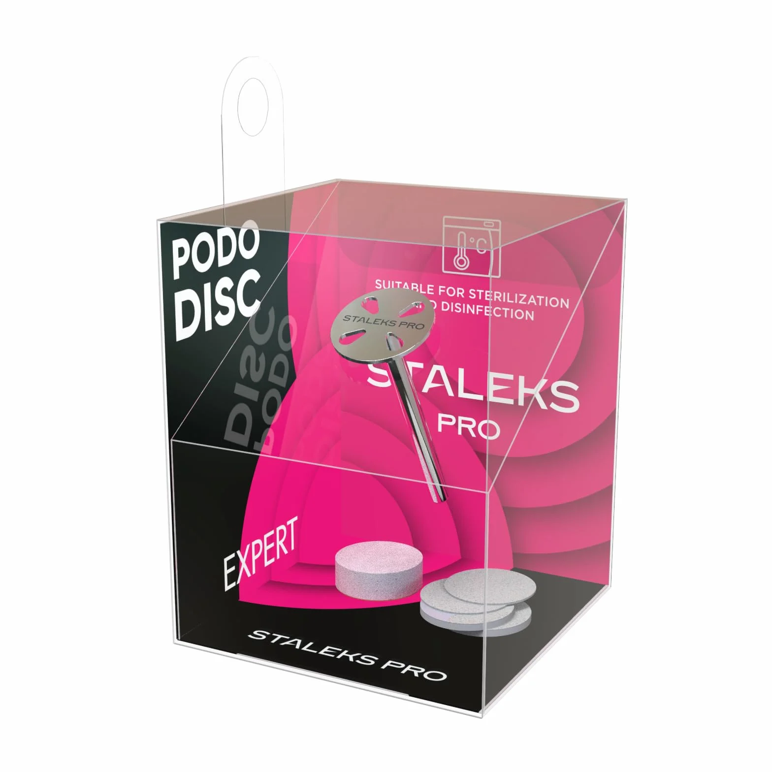 STALEKS Pododisc 10 mm pedicure + 5 części zamienne pilnik 180 grit Profesjonalne użytkowanie domowe Stal nierdzewna (PDset-10)