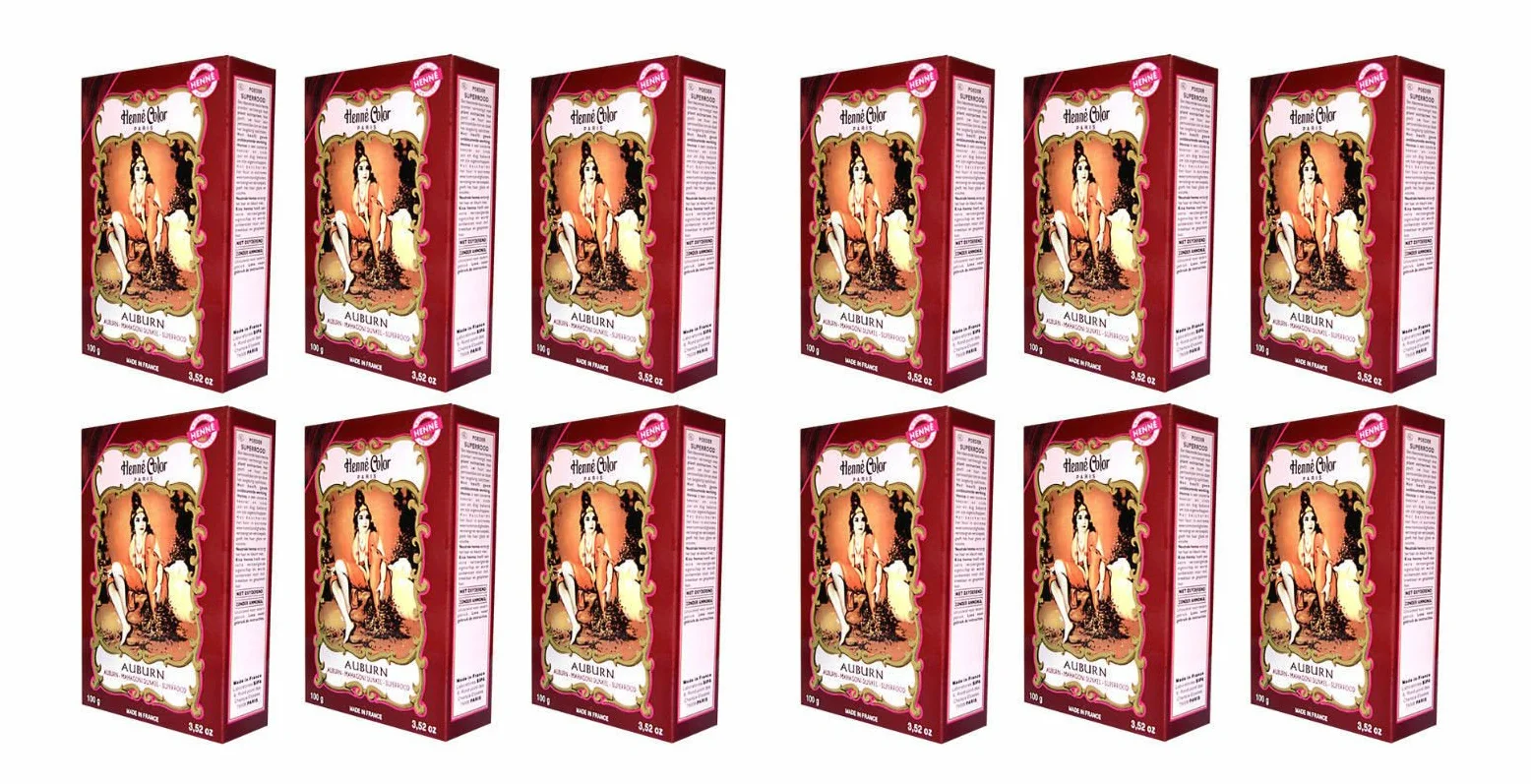 Henna Color naturalna farba do włosów w proszku mahoń ciemny kasztanowy 12 x 100 g