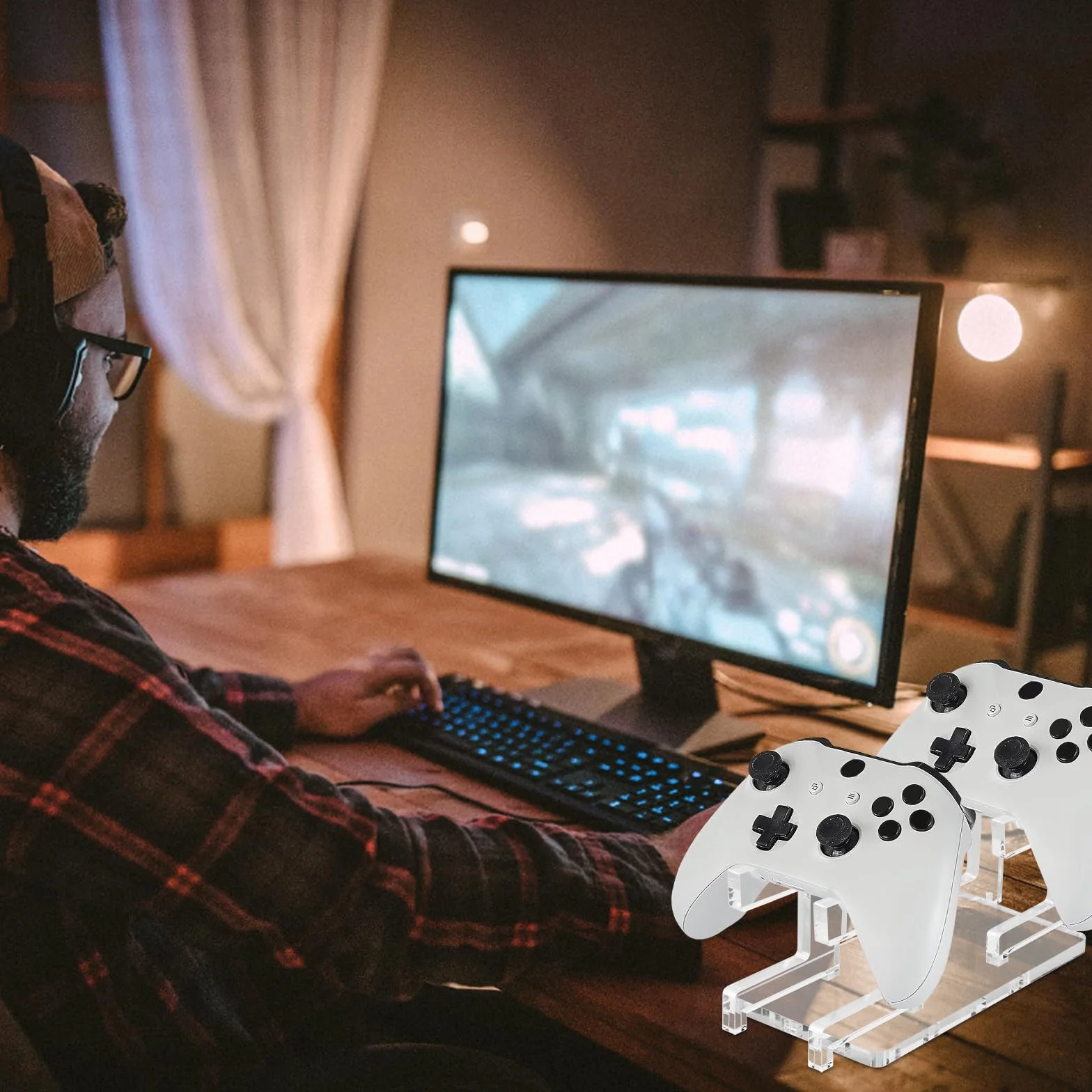 Uchwyt kontrolera, stojak na kontroler, akcesoria do gier, na biurko, uchwyt do gamepada, przezroczysty akrylowy uniwersalny stojak na kontroler, stojak na kontroler Xbox dla większości organizacji