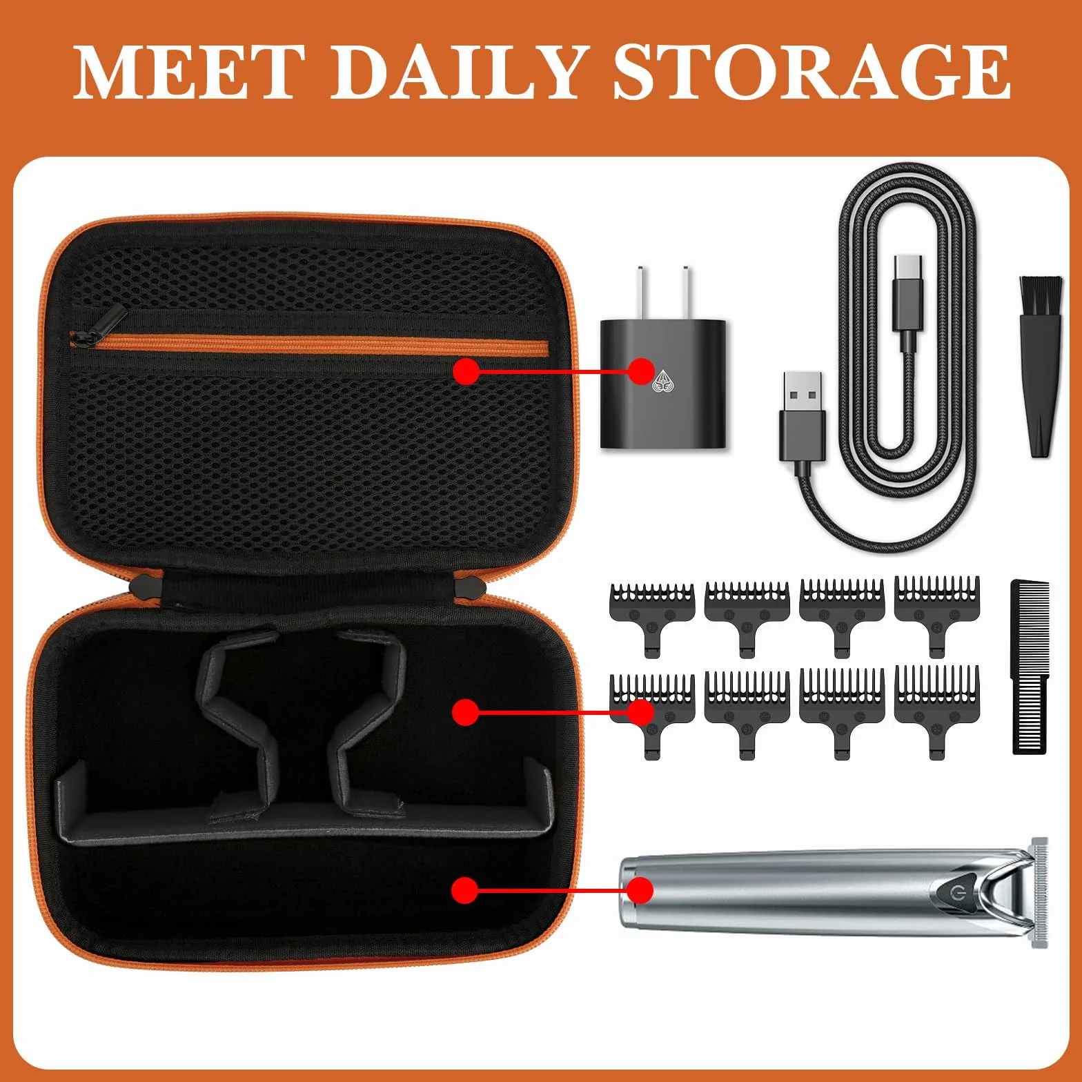 Etui podróżne Linkidea do trymera męskiego, kompatybilne z Philips Multigroom Series 5000, 7000, BG3740/40, MG7910/49, MG5910/49, etui podróżne do pielęgnacji trymera do brody (czarne)