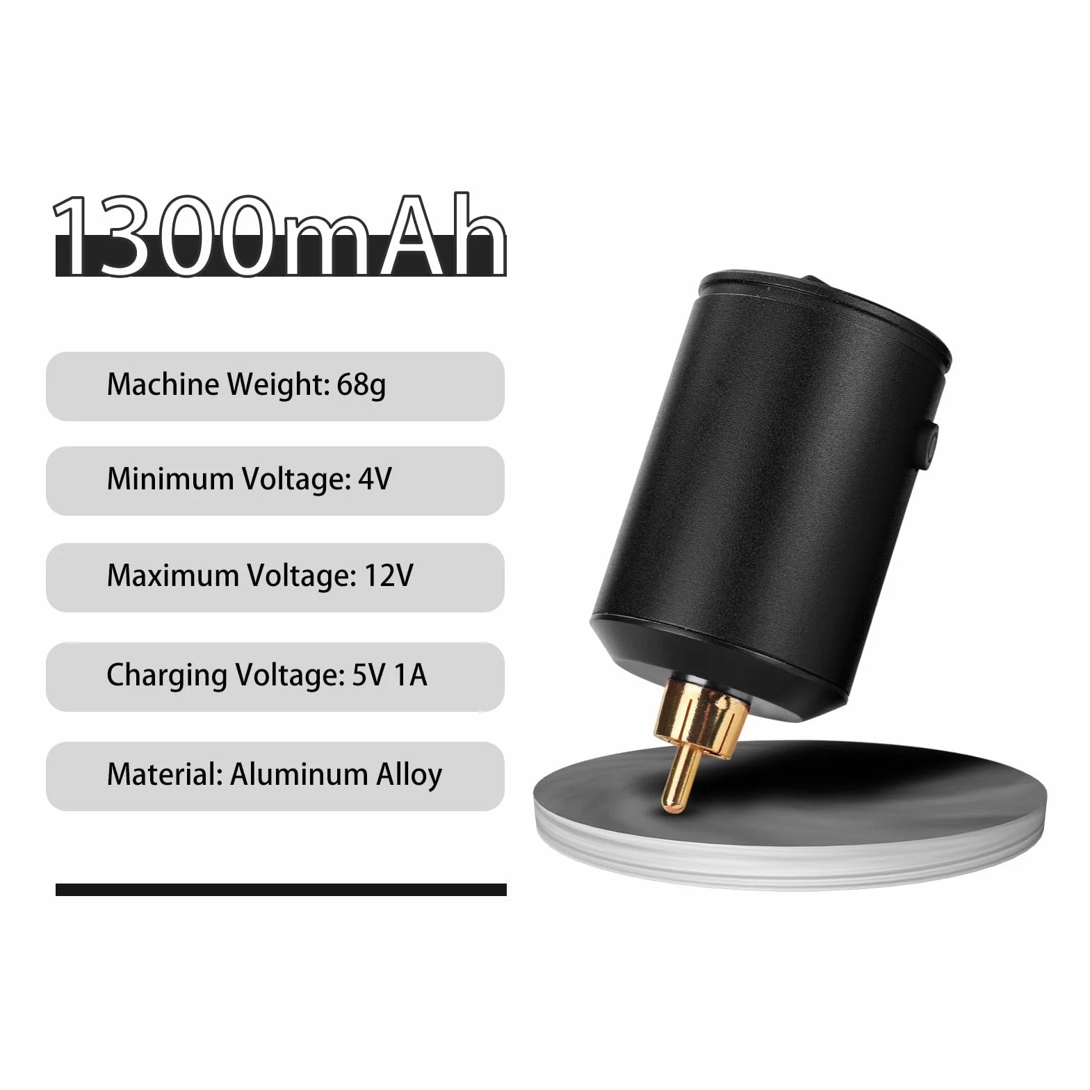 ATOMUS Golden Short Tattoo Pen Kit LCD Tattoo Power Supply Cartridge Rotary Complete Professional Tattoo Machine for Beginners(AT12)