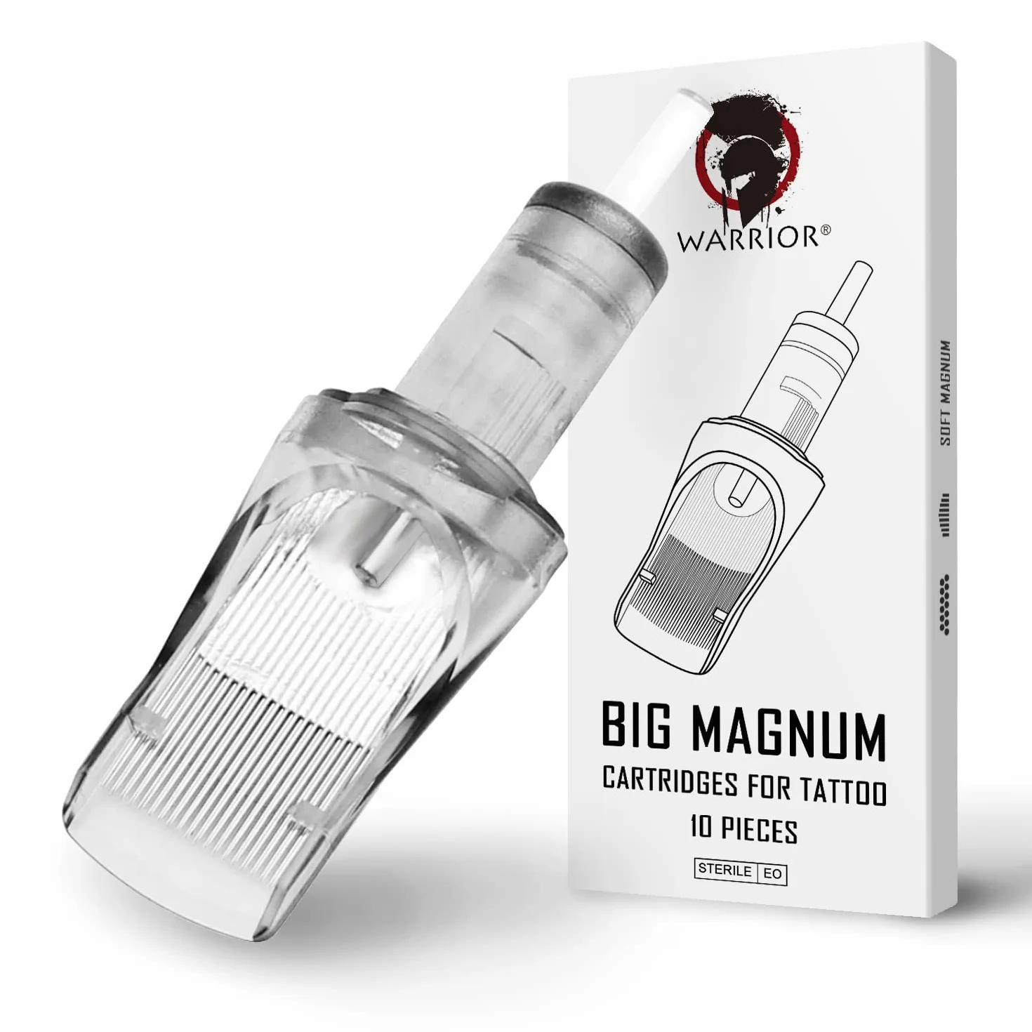 WARRIOR sterylizowane wkłady do igieł do tatuażu duże odcienie wypełniające wkład do igieł do tatuażu BIG Magnum 10 sztuk ze stali chirurgicznej (0.35MM-1245M1)