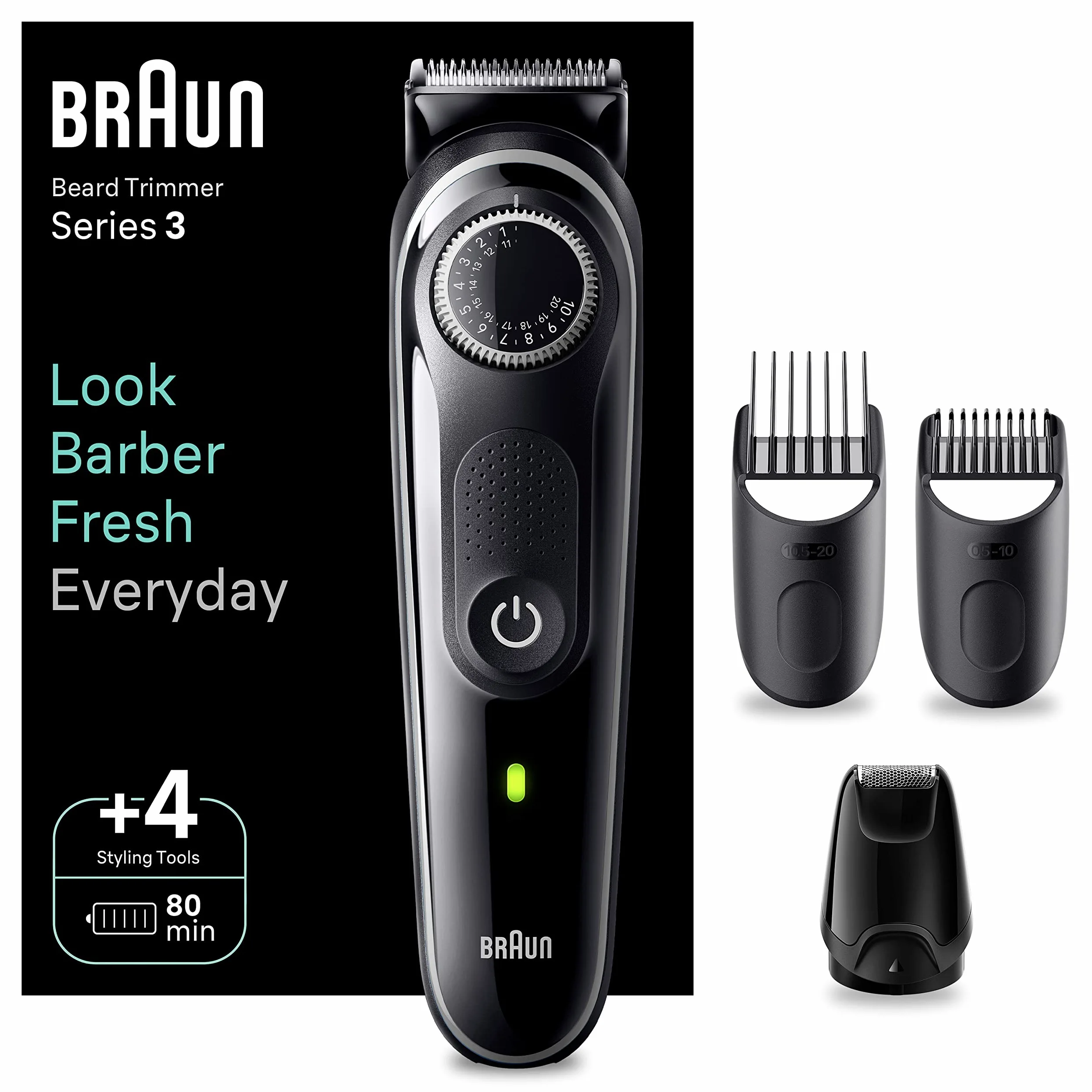 Braun Series 3 Trymer Czarny Szary 40 Długości