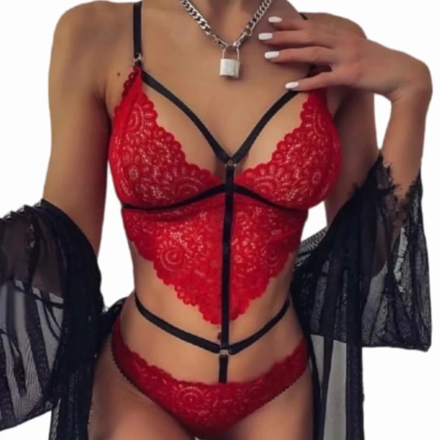 Damskie body zestaw spodni seksownych lalek bielizna biust