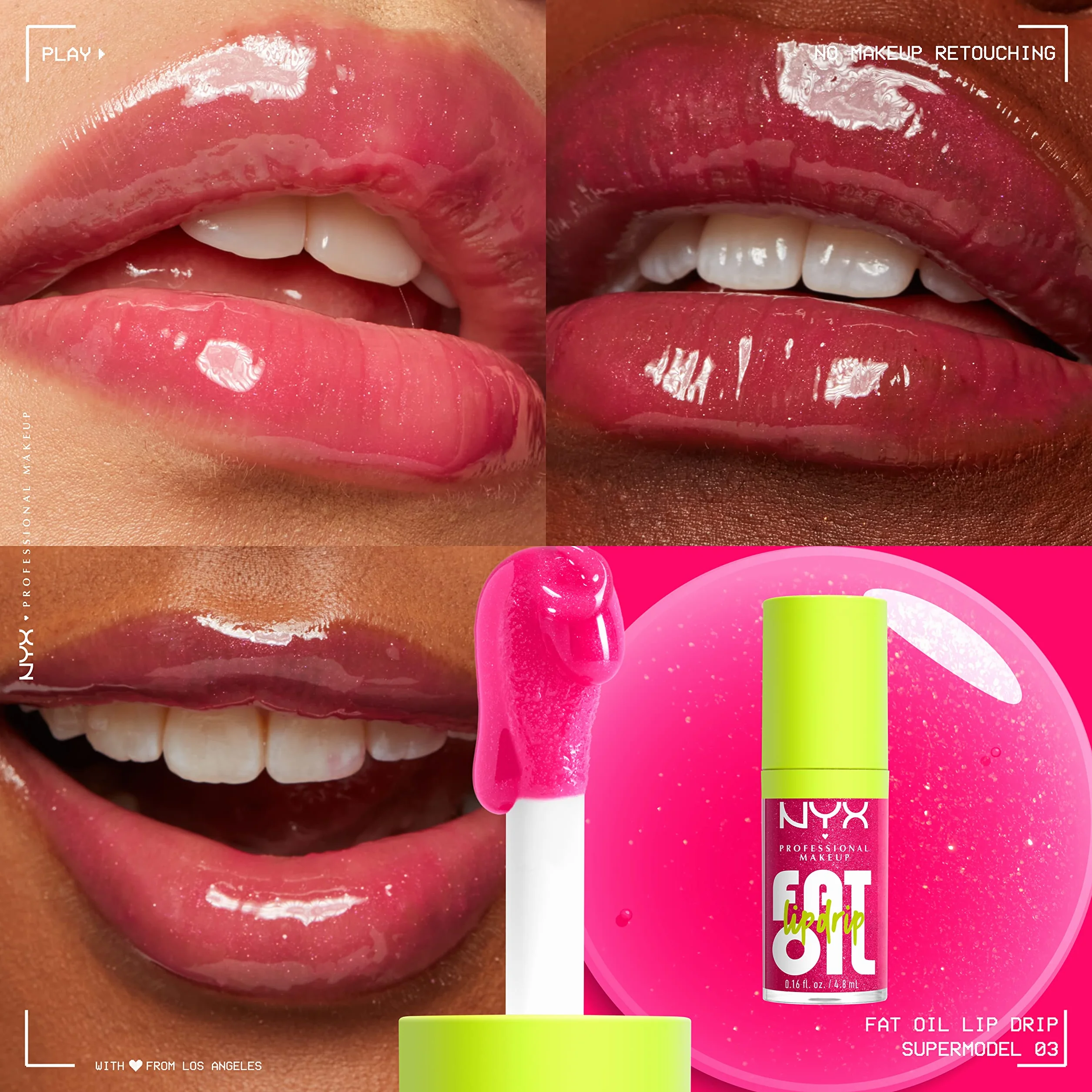Nyx Professional Makeup Fat Oil Lip Drip Błyszczyk do Ust, 03 Supermodel, 4.8 ml