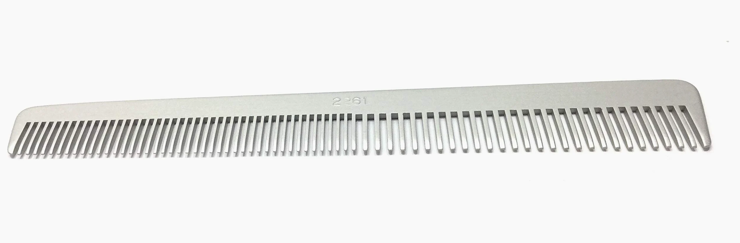 Swedish Crown Profesjonalny grzebień męski z etui z prawdziwej skóry, aluminiowy grzebień 15,5 cm (antystatyczny) metalowy grzebień drobne + szerokie ząbki grzebień do brody w wersji salonowej (2261