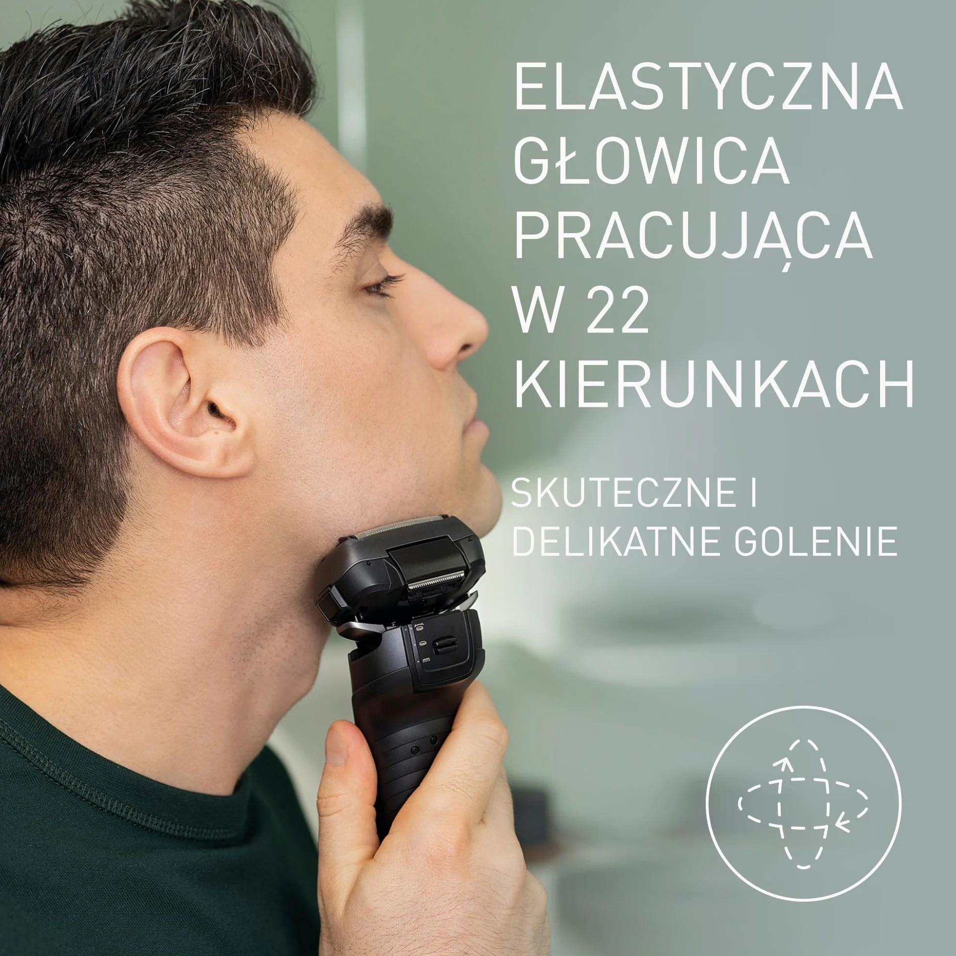 Panasonic ES-LV6U golarka elektryczna z 5 ostrzami, elastyczna głowica 20D, czujnik golenia, szybkie ładowanie, wysuwany trymer, etui, czarna