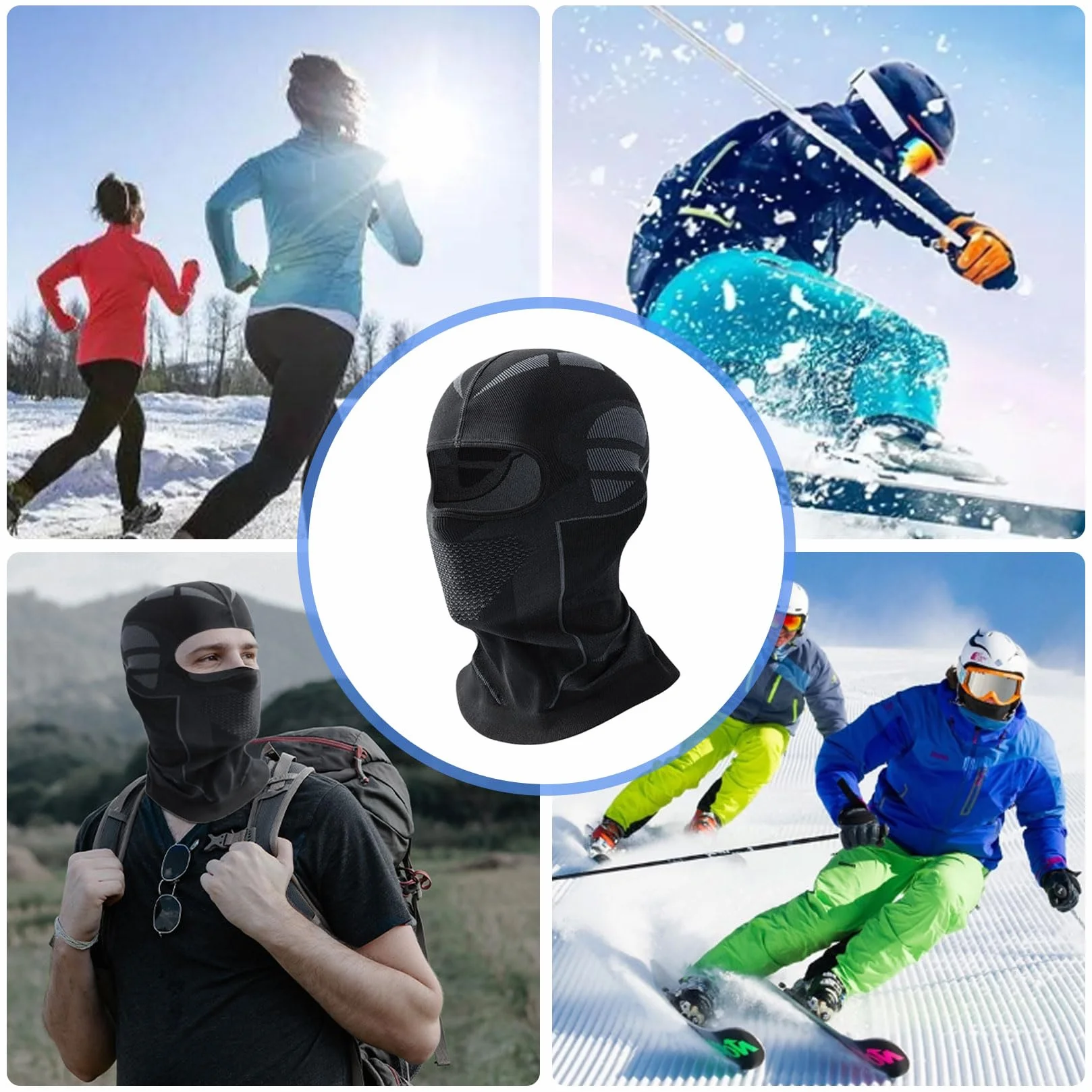 1 sztuka kominiarka motocyklowa, wkładka do kasku, maska narciarska dla mężczyzn i kobiet, do sportów na świeżym powietrzu, jazdy na rowerze, snowboardu