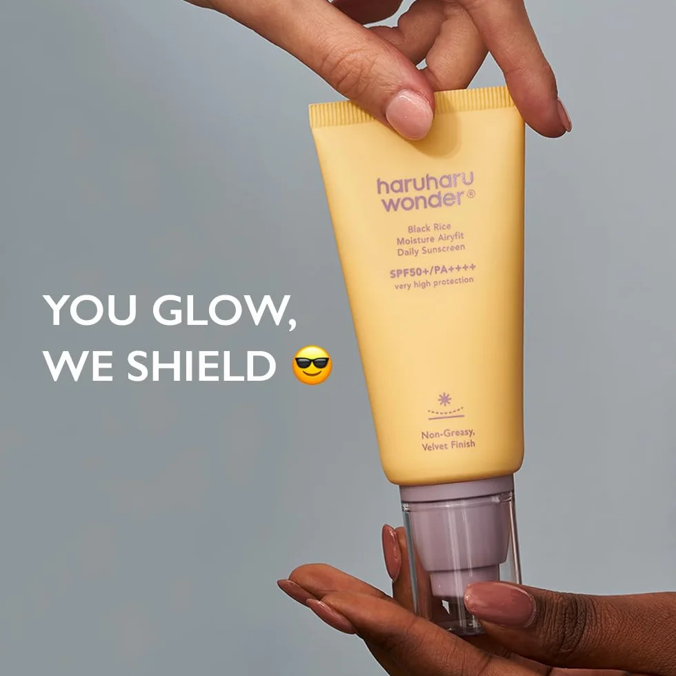 Haruharu Wonder Black Rice Moisture Airyfit Daily Sunscreen SPF50+ PA++++ szerokie spektrum UVA/UVB kwas hialuronowy niacynamid
