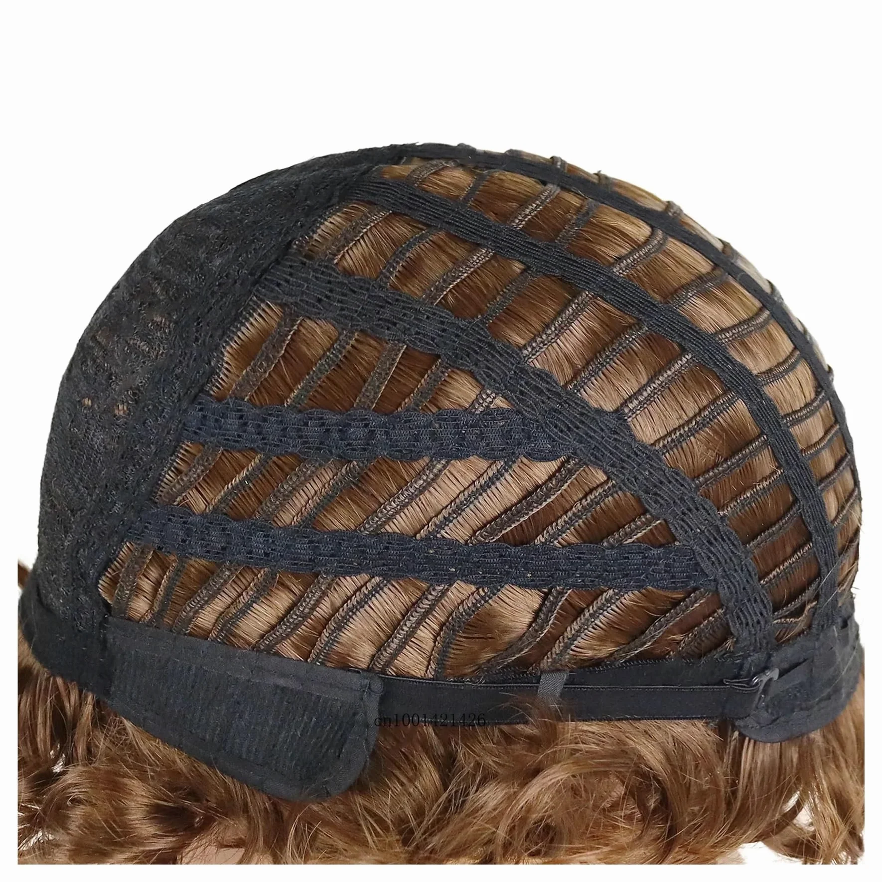 1 szt. Czarna peruka z kręconymi włosami dla kobiet Krótkie brązowe peruki syntetyczne Damskie fryzury Casual Style Zamiennik Afro loki Natural Mommy Soft