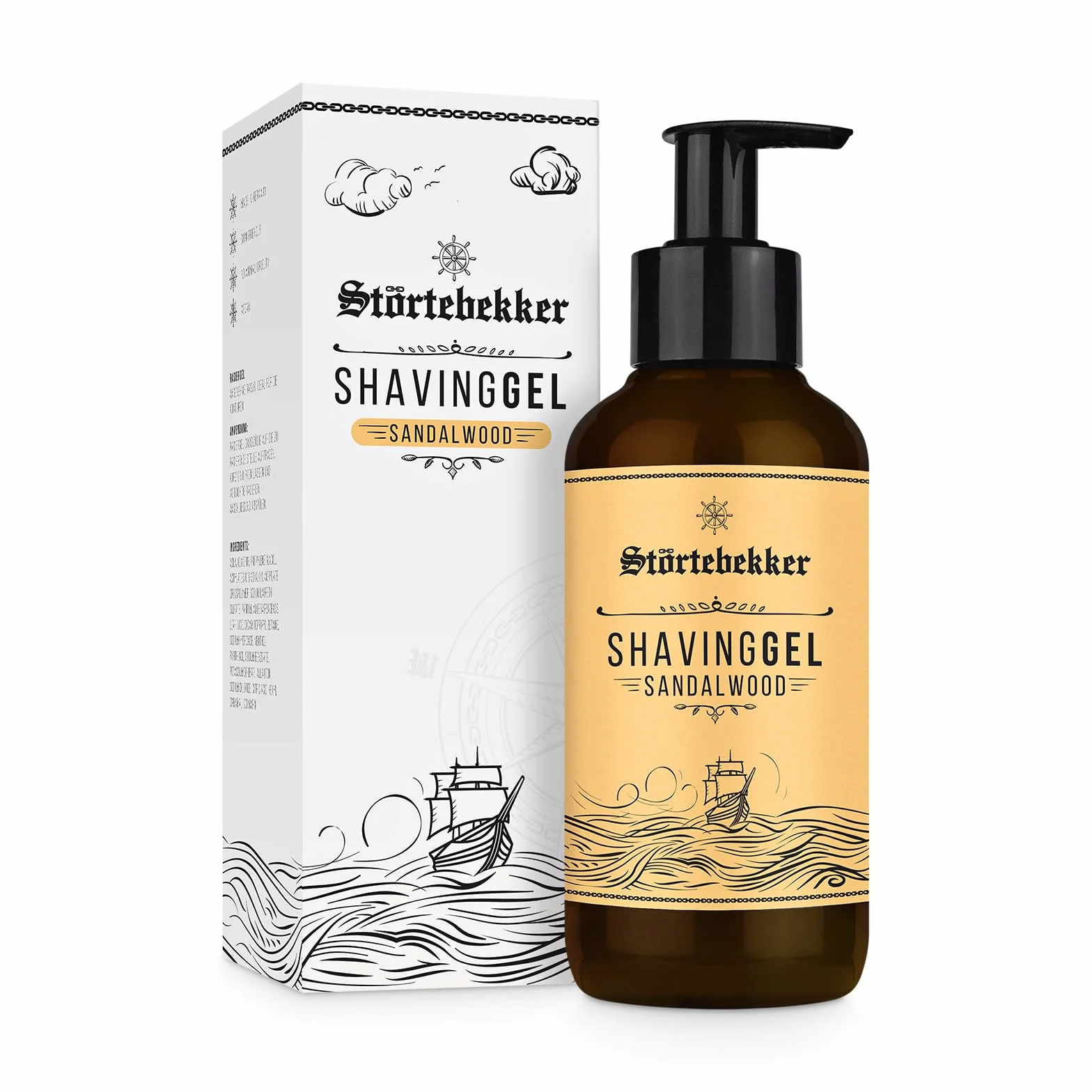 Störtebekker Premium żel do golenia 180 ml przezroczysty o zapachu drzewa sandałowego Made in Germany