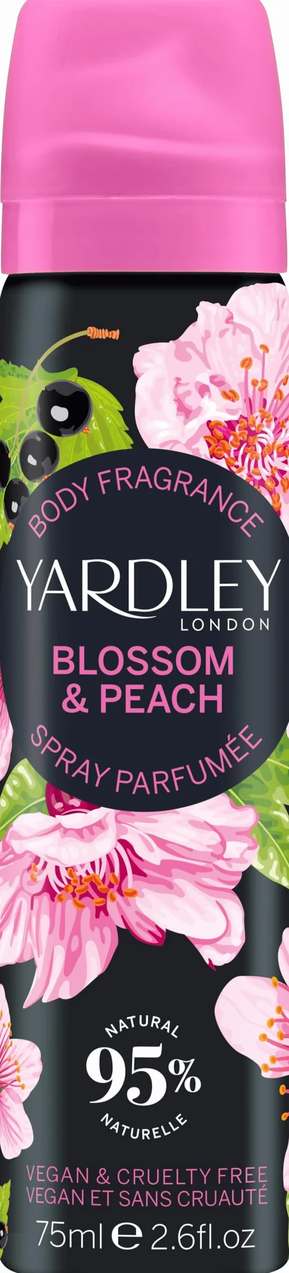 Yardley London Blossom & Peach 75ml Butelka ze sprayem do ciała