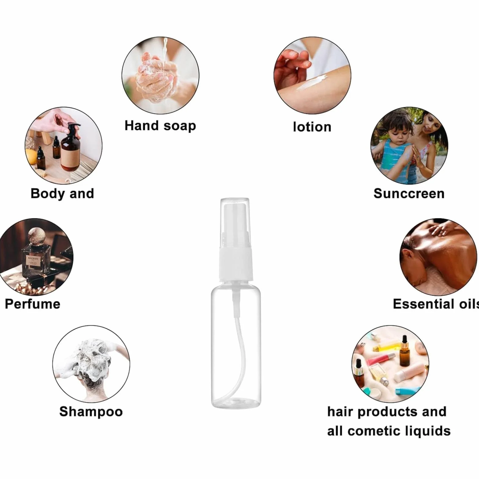 Spray Bottle Small 4 * 20ml, Atomizer Spray Bottle Empty, Atomizer Spray Bottles, Fine Mist Refillable Mini Perfume Atomizers, Plastic Pump Container for Travel and Going Out