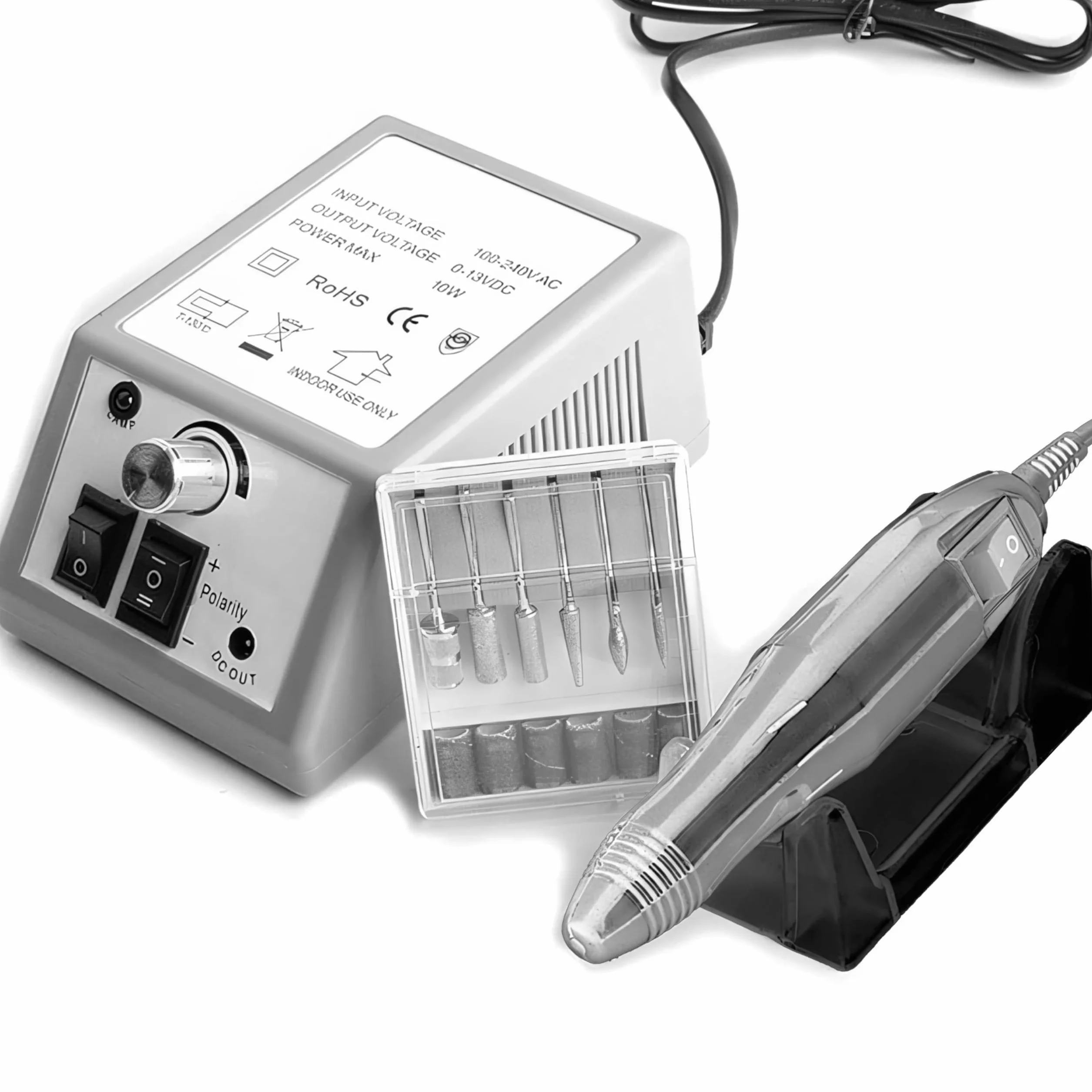 Retoo Elektryczny zestaw frezarek do paznokci 4 W z regulowaną prędkością 2000 obr./min, czarny