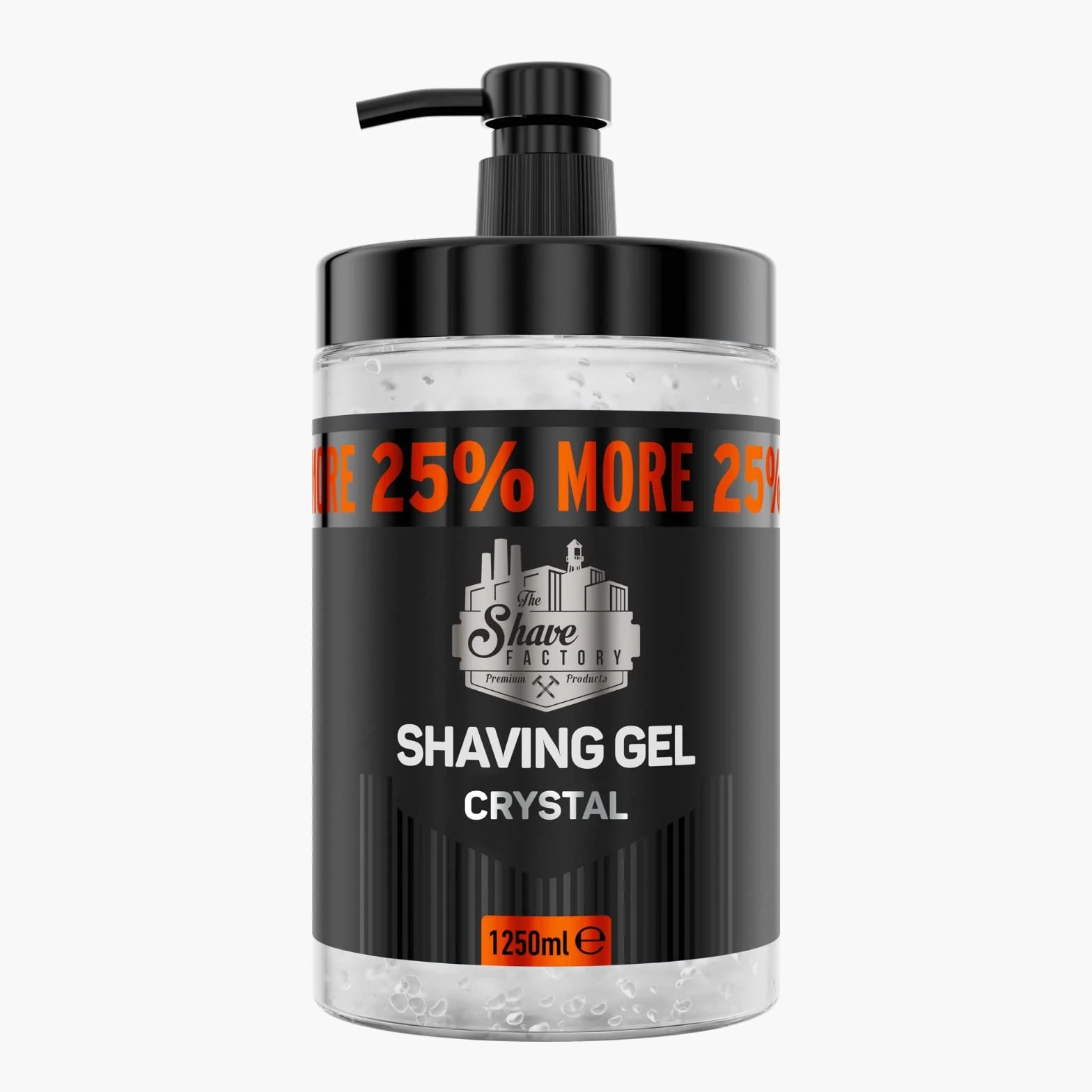 The Shave Factory żel do golenia | nie podrażniający | precyzyjne golenie twarzy i ciała | dla mężczyzn | nawilżający | 1250 ml (Crystal)