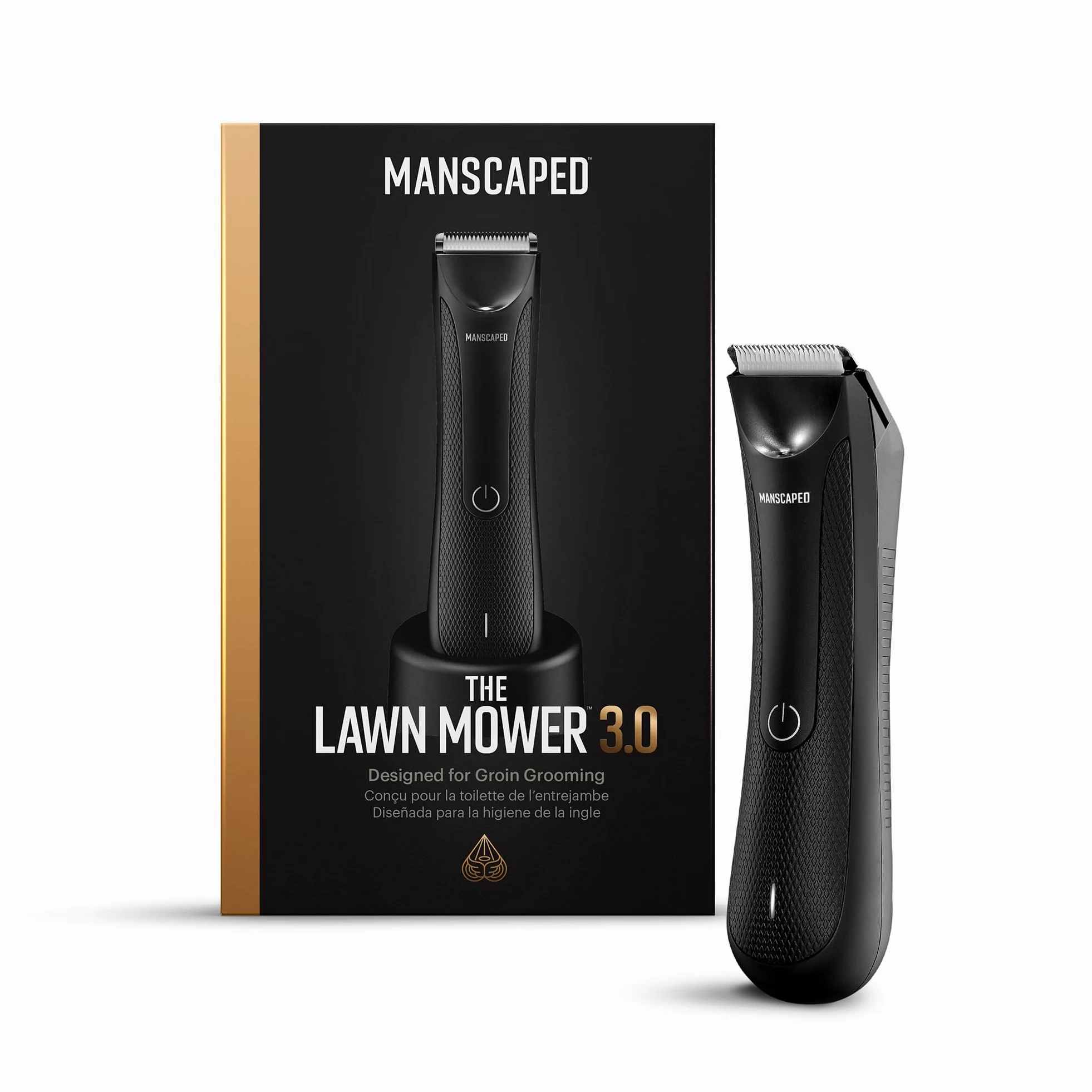MANSCAPED™ Lawn Mower 3.0 elektryczna maszynka do golenia okolic pachwin, wodoodporna, wymienne głowice ceramiczne, stacja ładująca