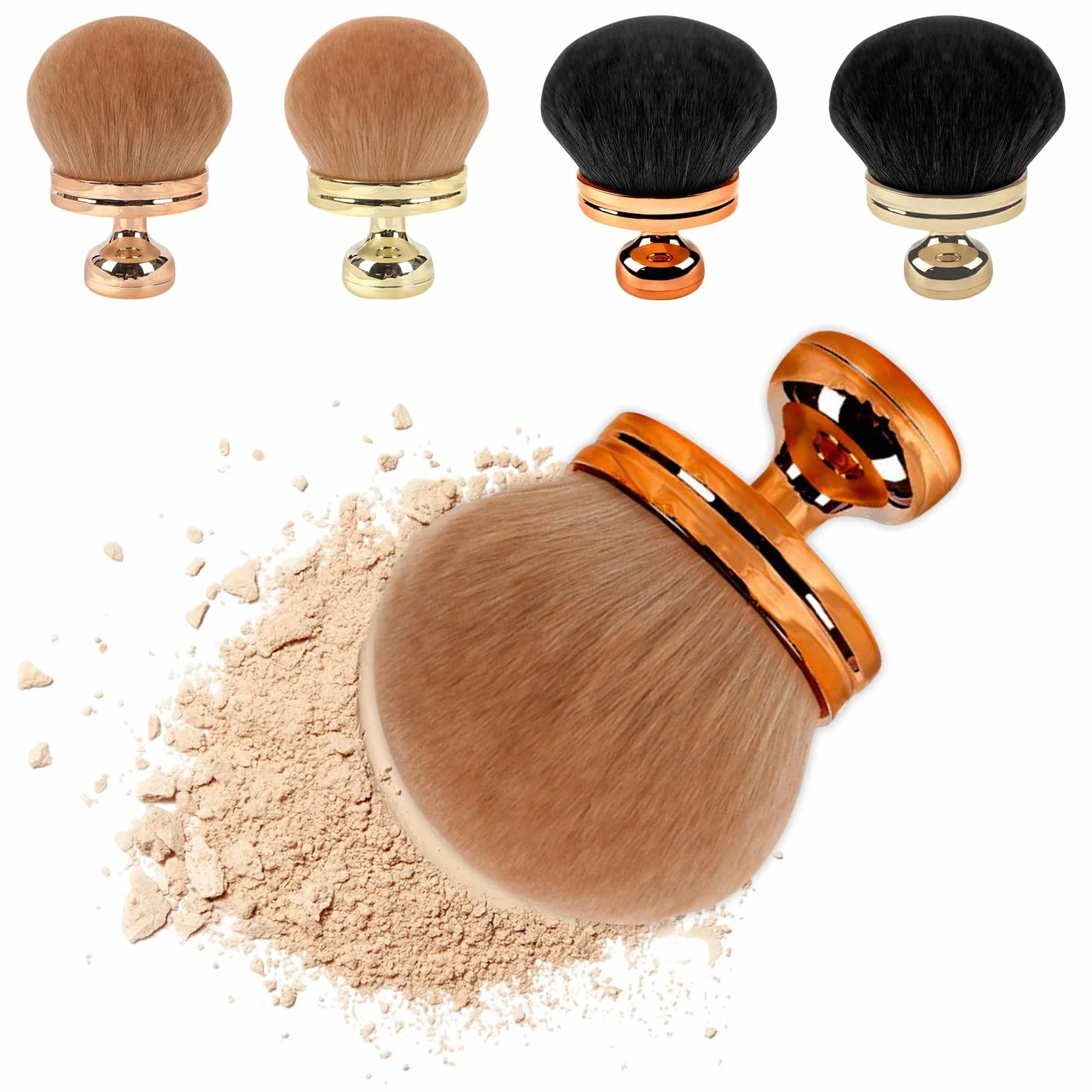 Supreme Kremowy pędzel do makijażu ciała do opalania twarzy, nóg, różu, bronzer, pędzel Kabuki, sztuczny aplikator, pędzel do podkładu, dziewczęcy pędzel do włosów 2025 (04 D, jeden rozmiar)