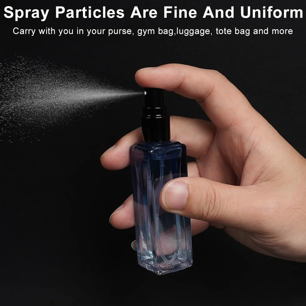 LOPHE Kwadratowa butelka z pompką, 20 ml, rozpylacz o zapachu podróży, wielokrotnego użytku, atomizer do pracy, na wakacje