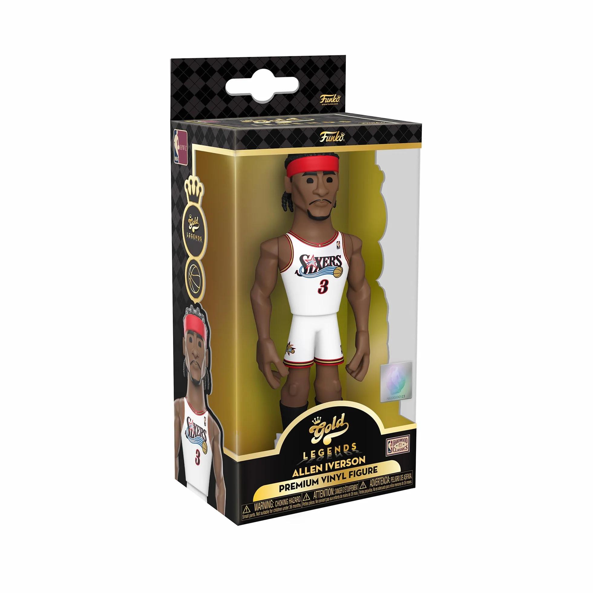 Funko Gold 12.7 cm NBA Legends: 76ers - Allen Iverson​​ Iverson - Kursy 1/6 na rzadki wariant Chase - kolekcjonerska winylowa figurka - pomysł na prezent urodzinowy - oficjalny towar - idealna zabawka