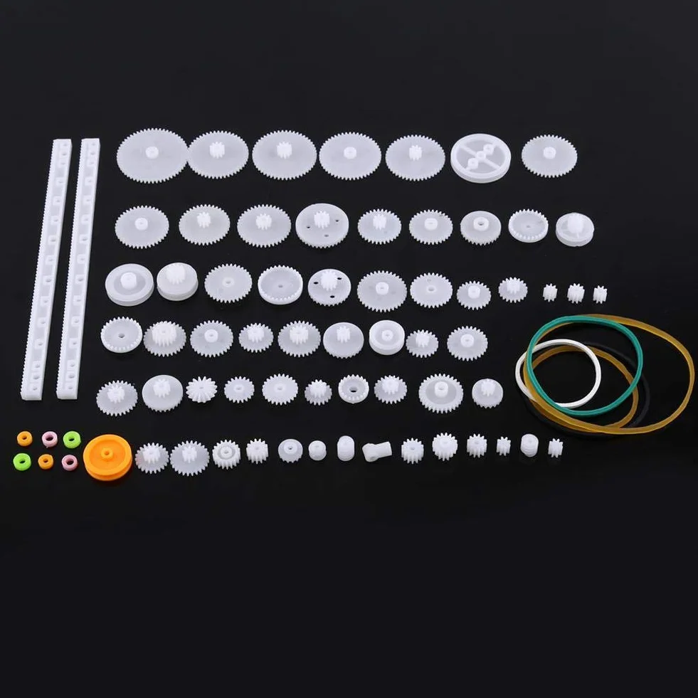 Zestaw kół zębatych z tworzywa sztucznego, korona ślimakowa do Robot Motor Toy DIY (75 dzieci)