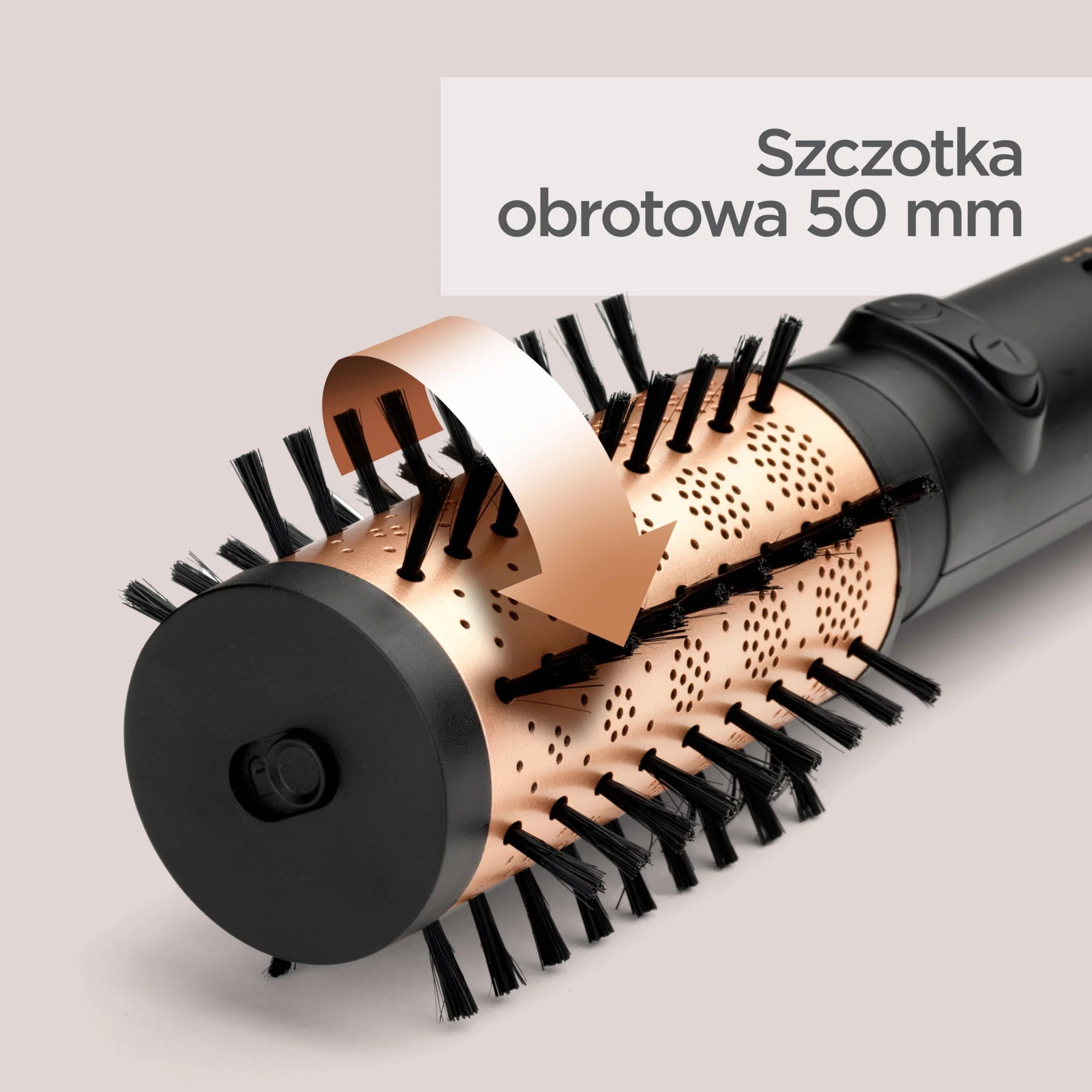 BaByliss Big Hair Luxe Obrotowa szczotka z ciepłym powietrzem, multistyler z 4 końcówkami do wygładzania, szczotkowania, objętości i kształtu, luksusowa szczotka do suszarki do włosów zapewniająca
