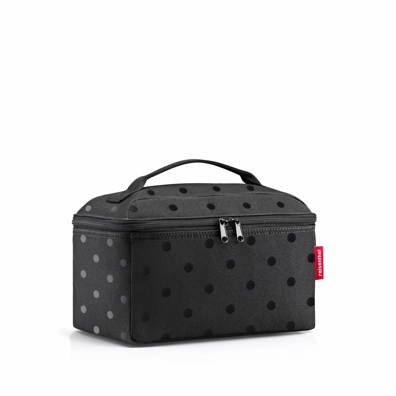 reisenthel beautycase - kwadratowa kosmetyczka, organizer bagażowy, kosmetyczka, Błyszczące kropki, czarne, Rozmiar uniwersalny, beautycase glossy dots black