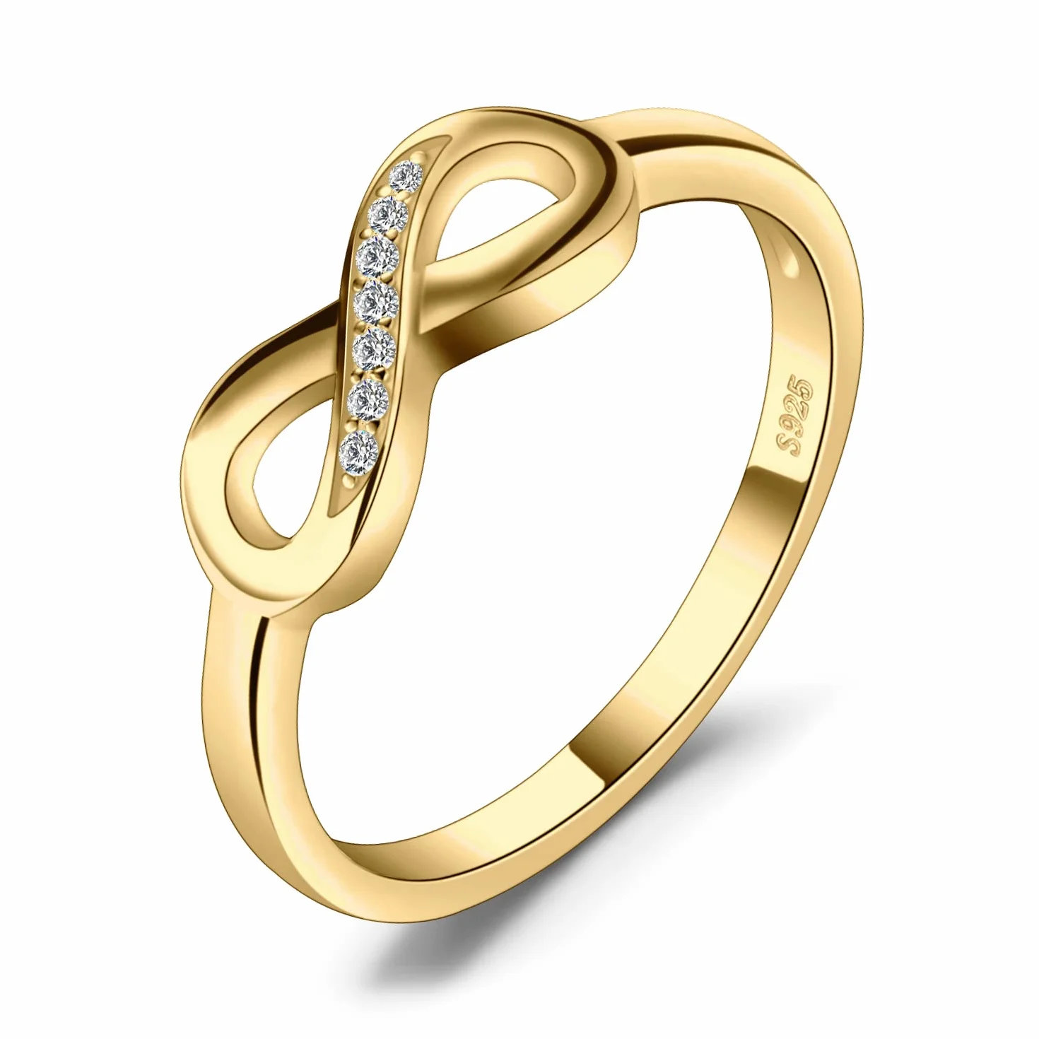 JewelryPalace pierścionek zaręczynowy nieskończoność pierścionek zaręczynowy srebro 925 kobiet, obrączki z cyrkoniami, biżuteria damska różowe złoto