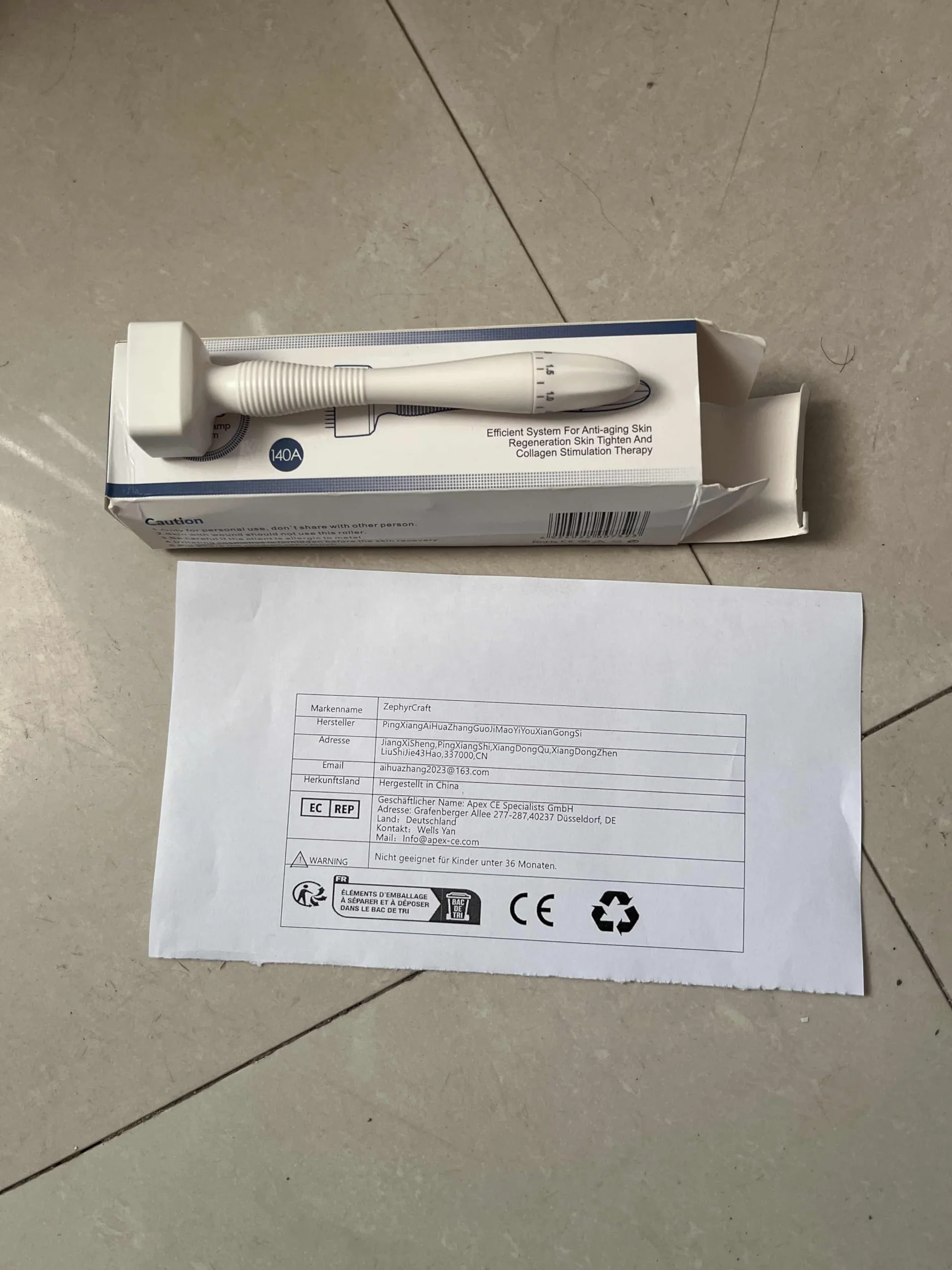 Derma Stamp Hair, mikroigły do porostu brody i ciała, lekki, z mikro igłami 0-3 mm, 140 igieł tytanowych klasy A, dermastamp z regulacją