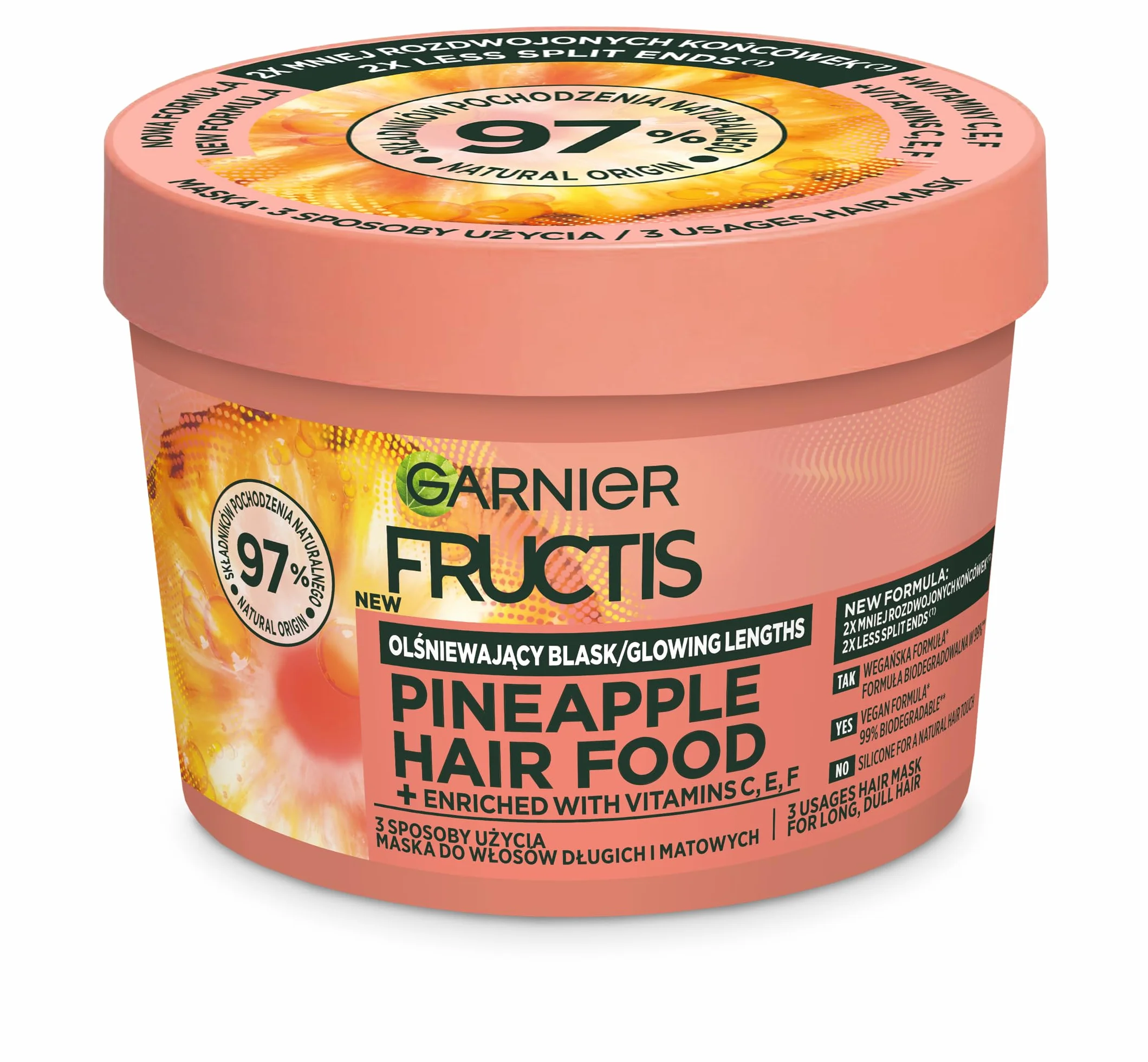 Garnier Fructis Hair Food Pineapple Maska do długich, matowych włosów 400ml