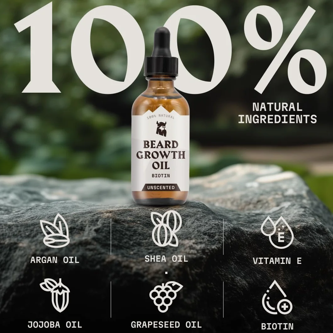 Striking Viking Olejek do brody 60 ml nieperfumowany z Biotyną i olejem arganowym