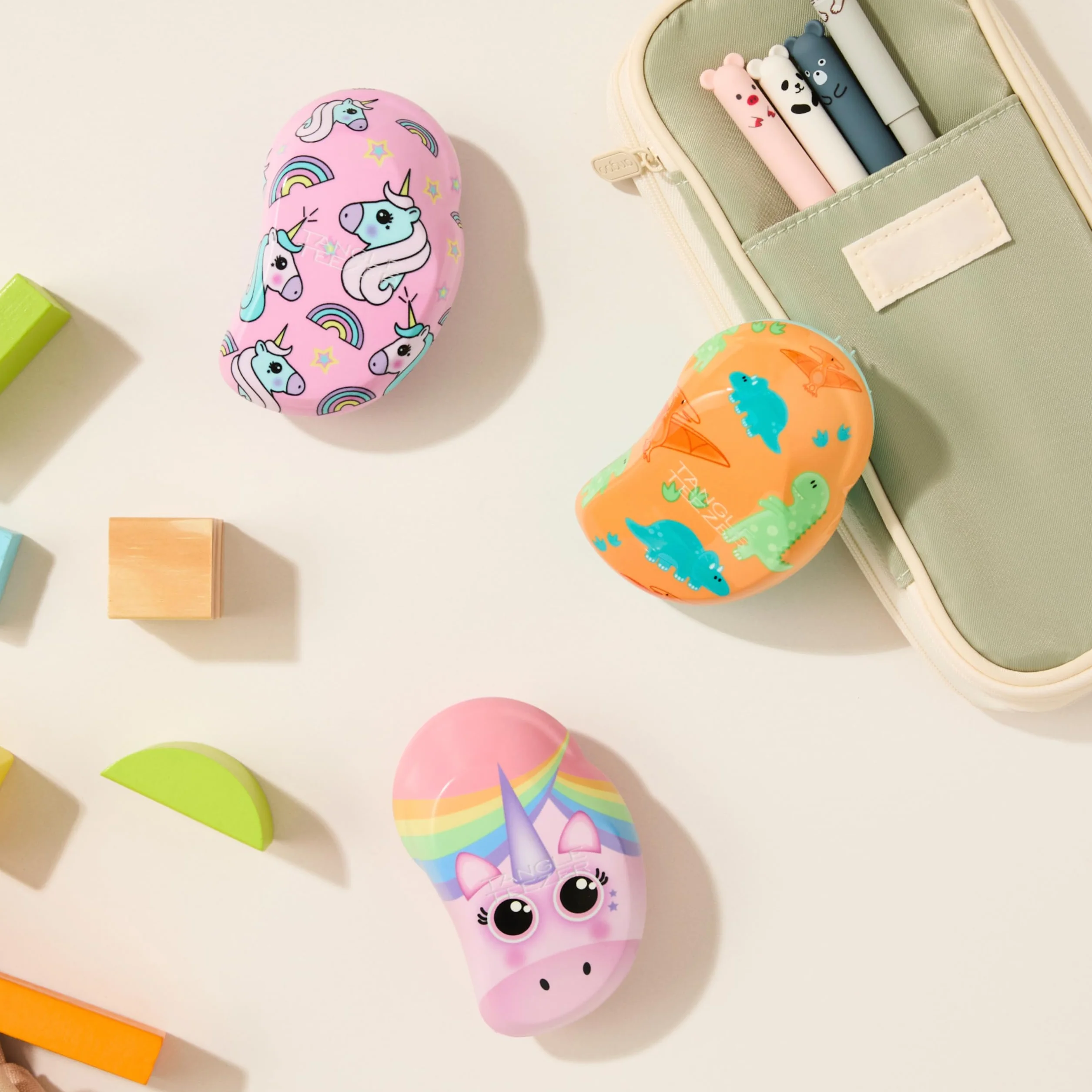 Tangle Teezer Mini Original szczotka do rozczesywania włosów mokrych i suchych Tęczowy jednorożec