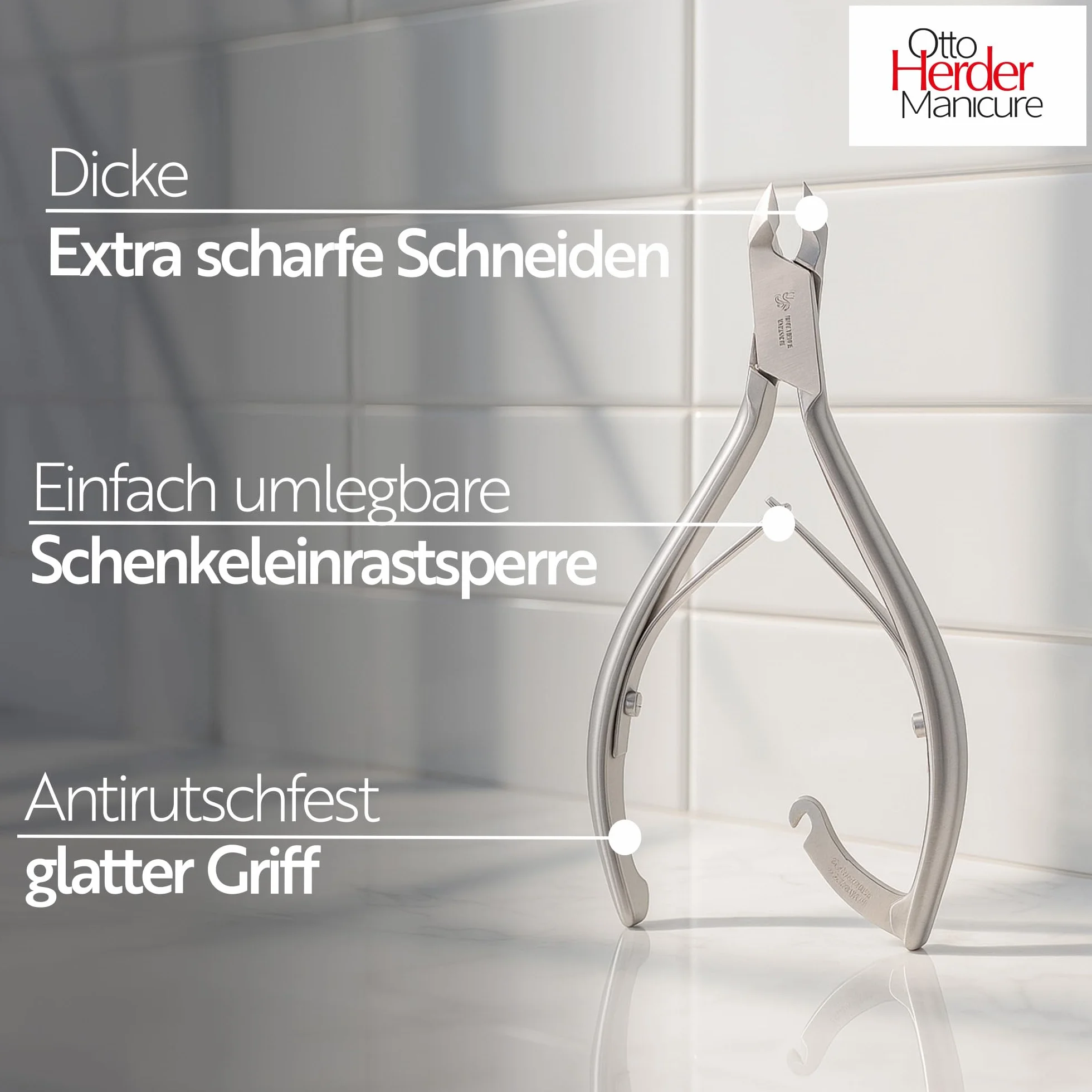 Otto HERDER obcinacz do paznokci ze stali nierdzewnej 14 cm, powierzchnia cięcia 2 cm