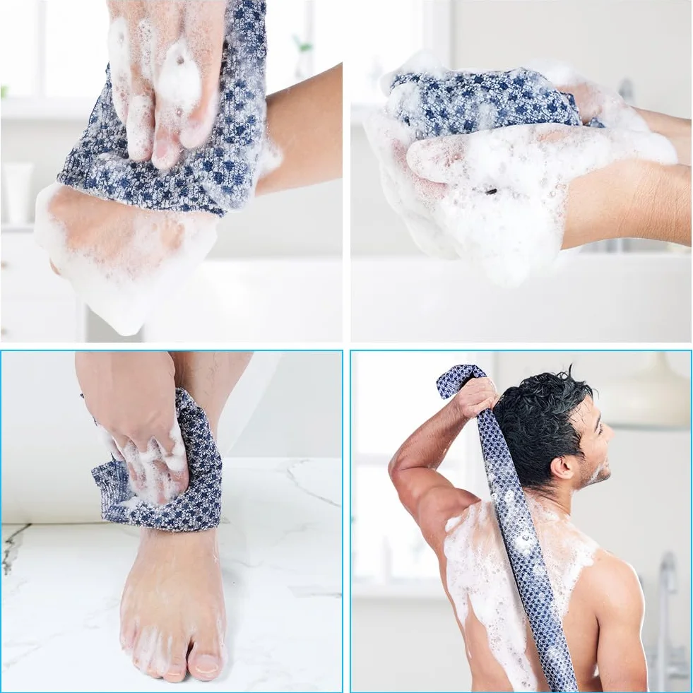 LOPHE Ręcznik do peeling pleców, 2 sztuki do głębokiego oczyszczania ciała i masażu skóry