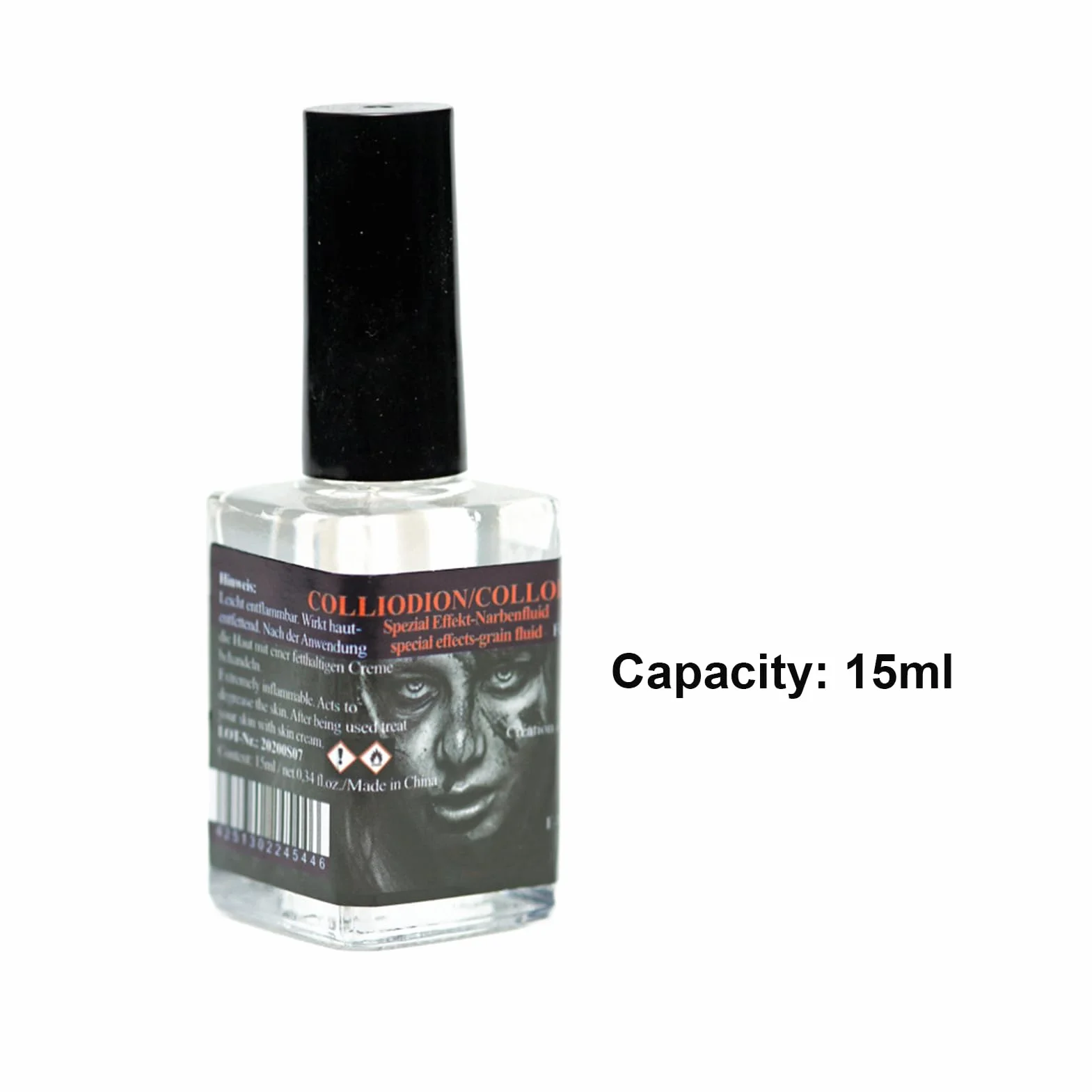 Płyn do Blizn, 15 Ml Halloween Kosmetyczna Farba Do Blizn Z Pędzelkiem, Makijaż Ciała Na Zadrapania, Do Twarzy Skóry I Ciała Halloween Cosplay Kostium Fotografia Impreza