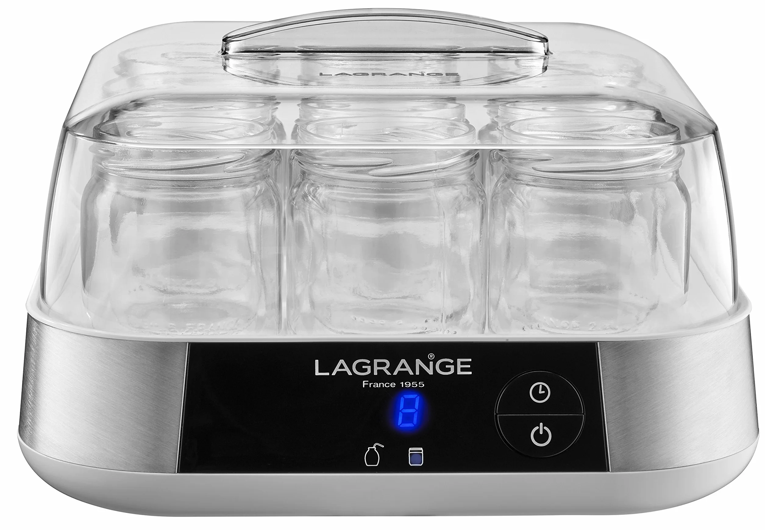 LAGRANGE, Wyprodukowano we Francji, 9 szklanych słoików, 1,5 l, programowalne, automatyczne wyłączanie, sygnał dźwiękowy, 18 W, 459002