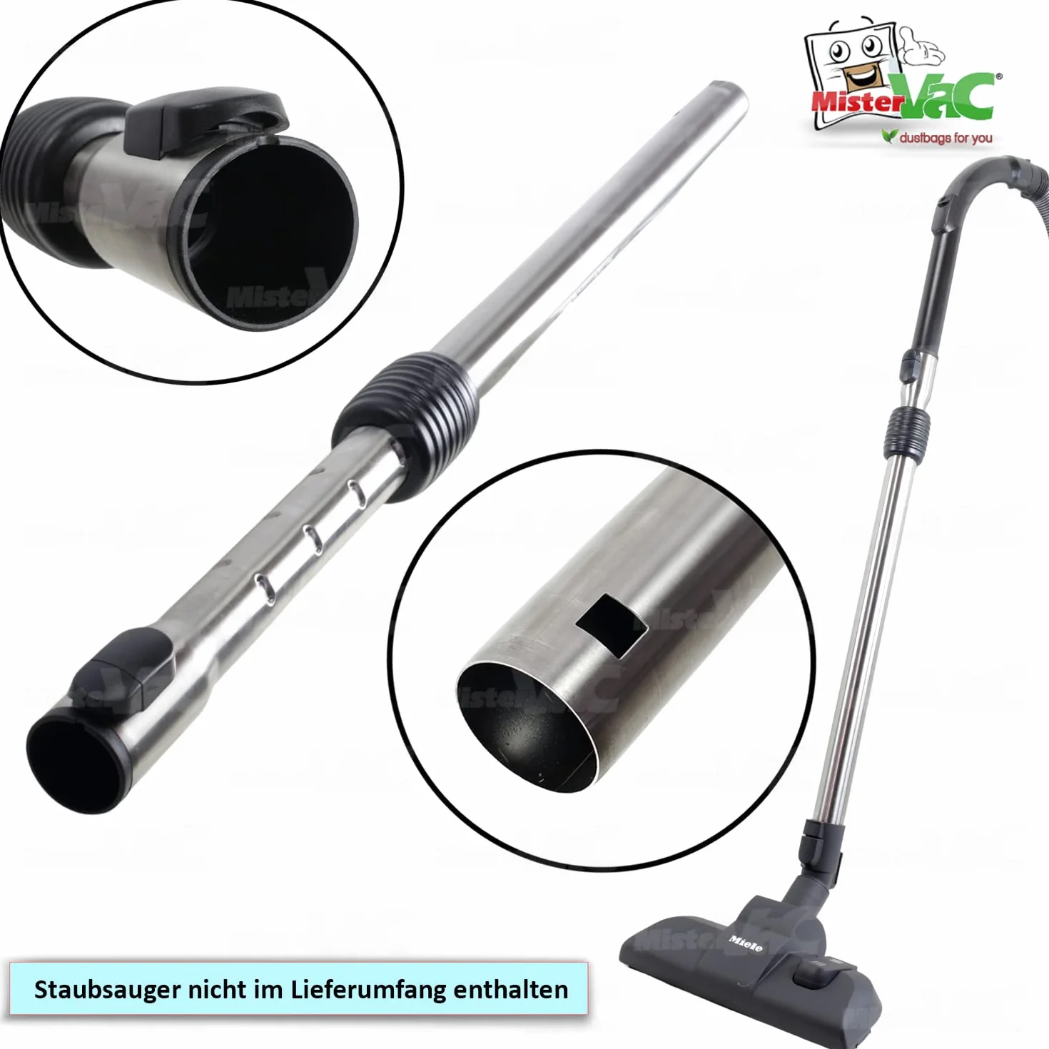 MisterVac | Teleskopowa rura do odkurzacza kompatybilna z Miele Blizzard CX1 Excellence EcoLine SKCP3 HS16