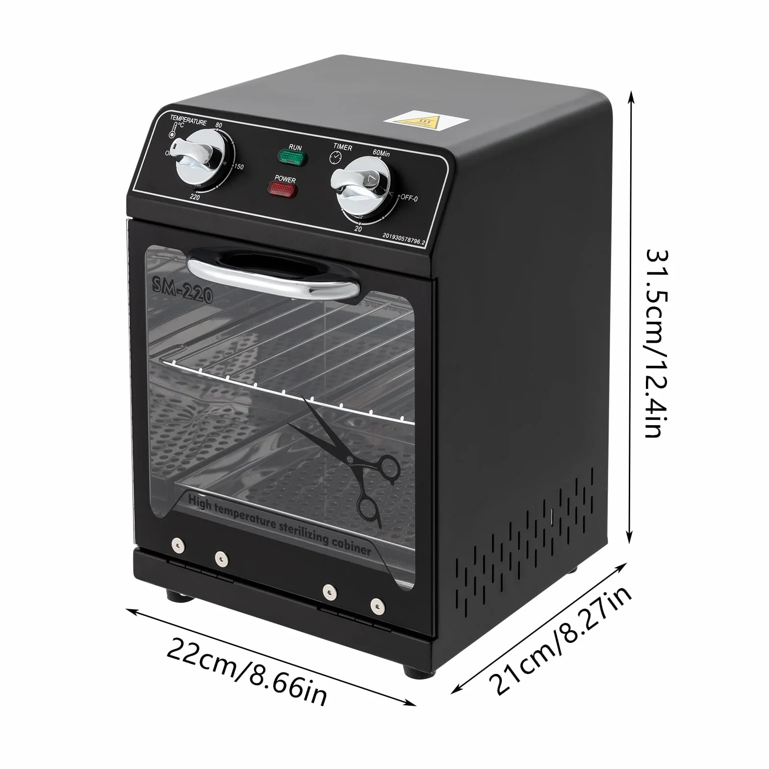 Sterylizator w wysokiej temperaturze, 8 l, sterylizator na sucho, sterylizator wysokotemperaturowy, 600 W, szafka do dezynfekcji narzędzi do paznokci, kosmetyków, tatuaży, narzędzi dentystycznych,