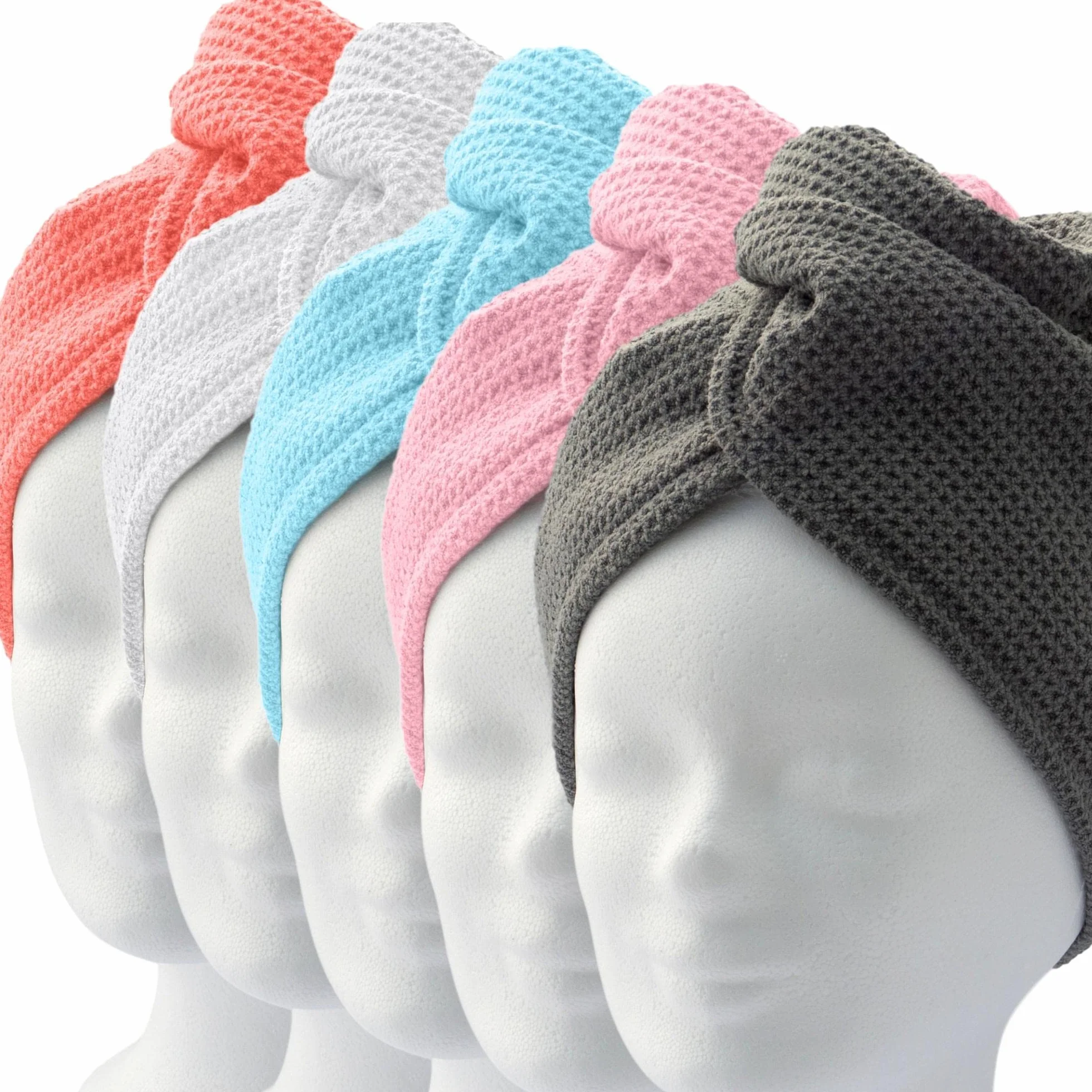 turban do włosów, ręcznik z guzikiem (2 sztuki, jasnoniebieski), ręcznik z mikrofibry na głowę i długie włosy