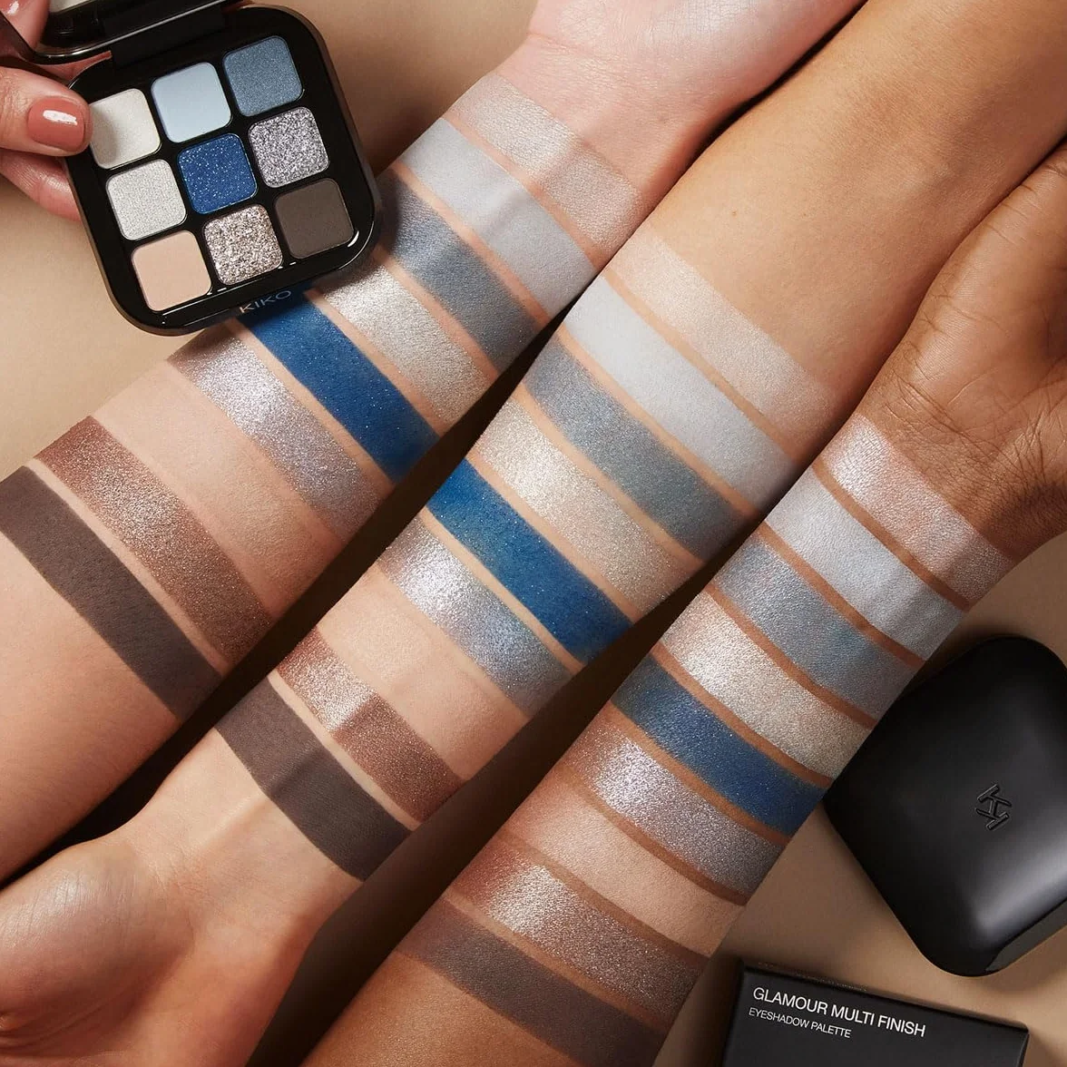 KIKO Milano Glamour Multi Finish Eyeshadow Palette 05 Paleta 9 Cieni do Powiek, o Różnym Wykończeniu