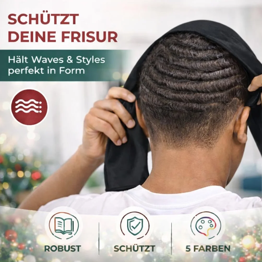 TK Gruppe Timo Klingler Durag - kostium nakrycie głowy na fale, loki i warkocze - kostium turban/pirata na karnawał hip hop